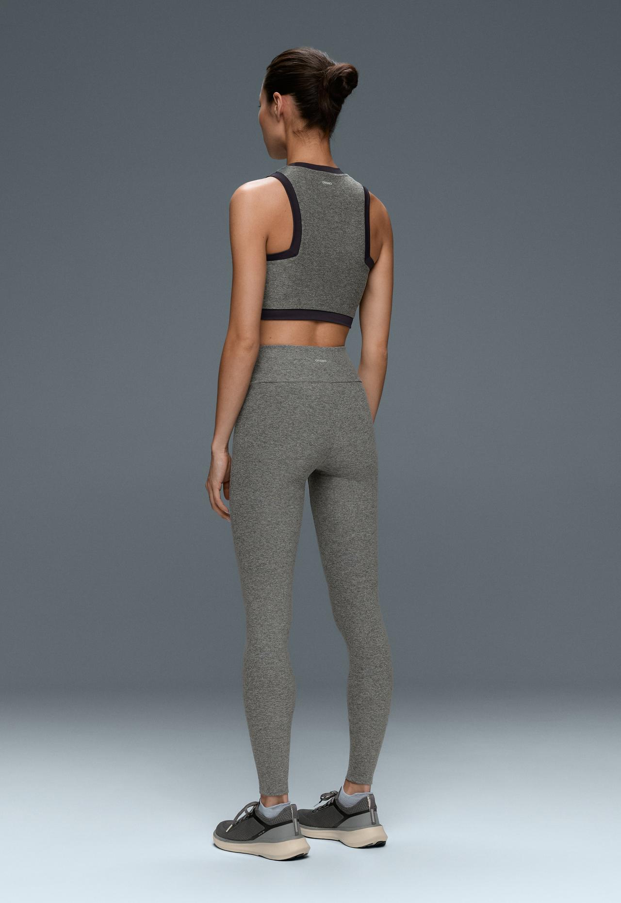 Ankle-length High rise Comfortlux marl leggings — MOTTLED GREY MELANGE
