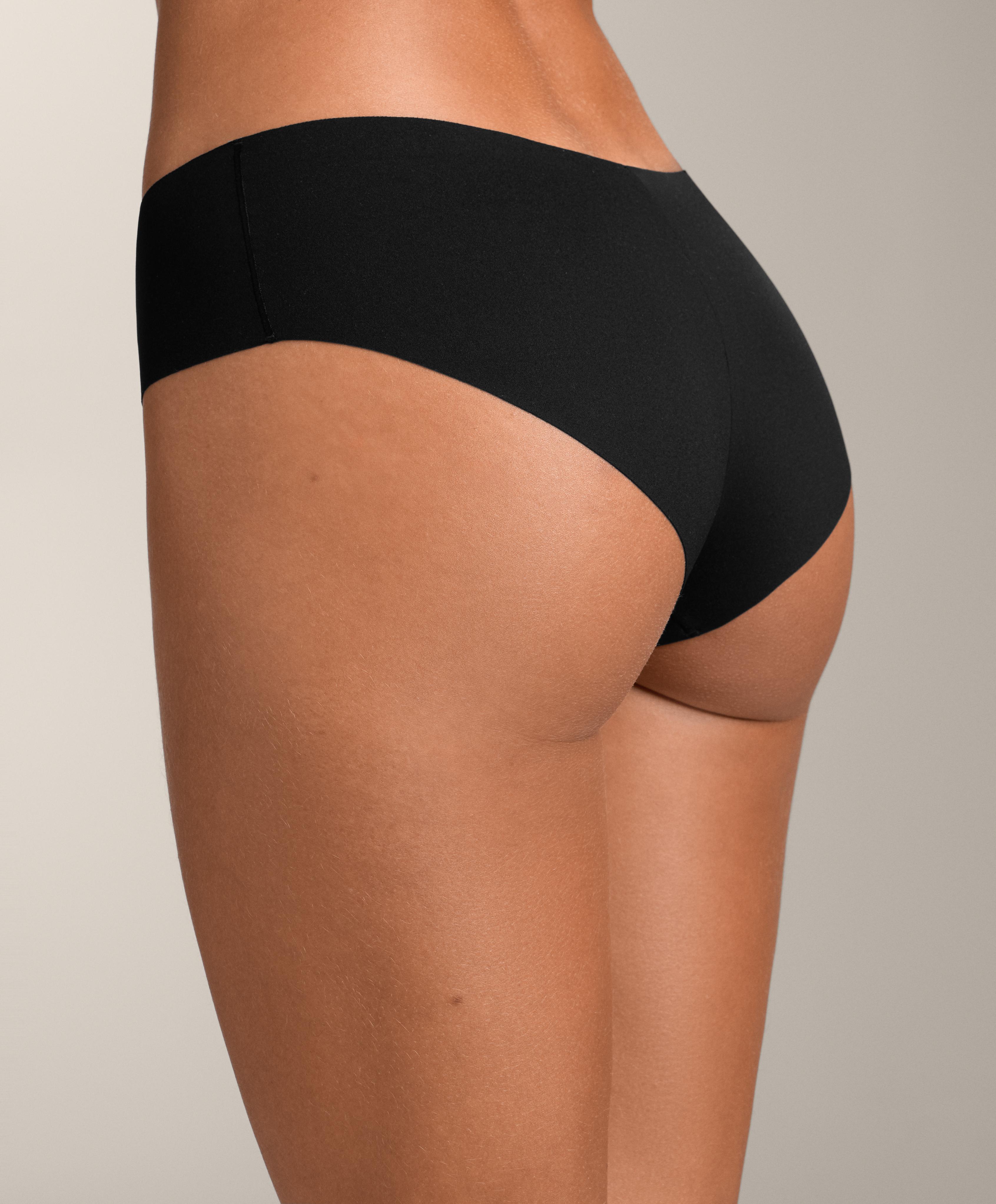3 invisible polyamide blend classic briefs — BLACK
