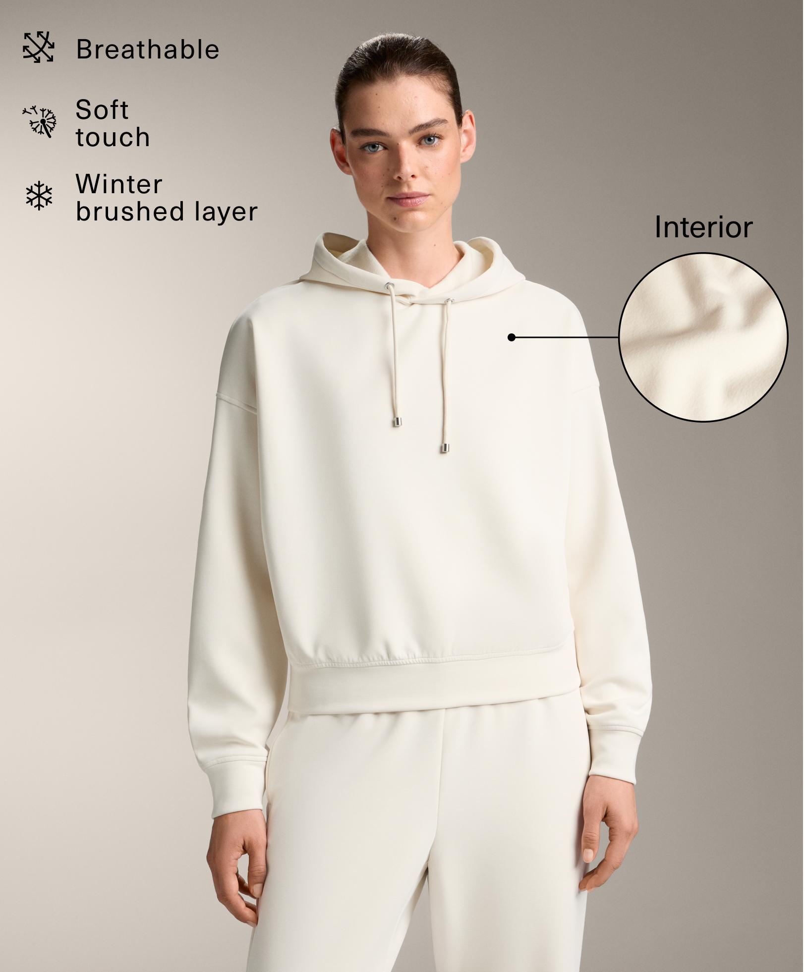 سويت شيرت بوكسي بغطاء رأس ممزوج بالمودال ممشط