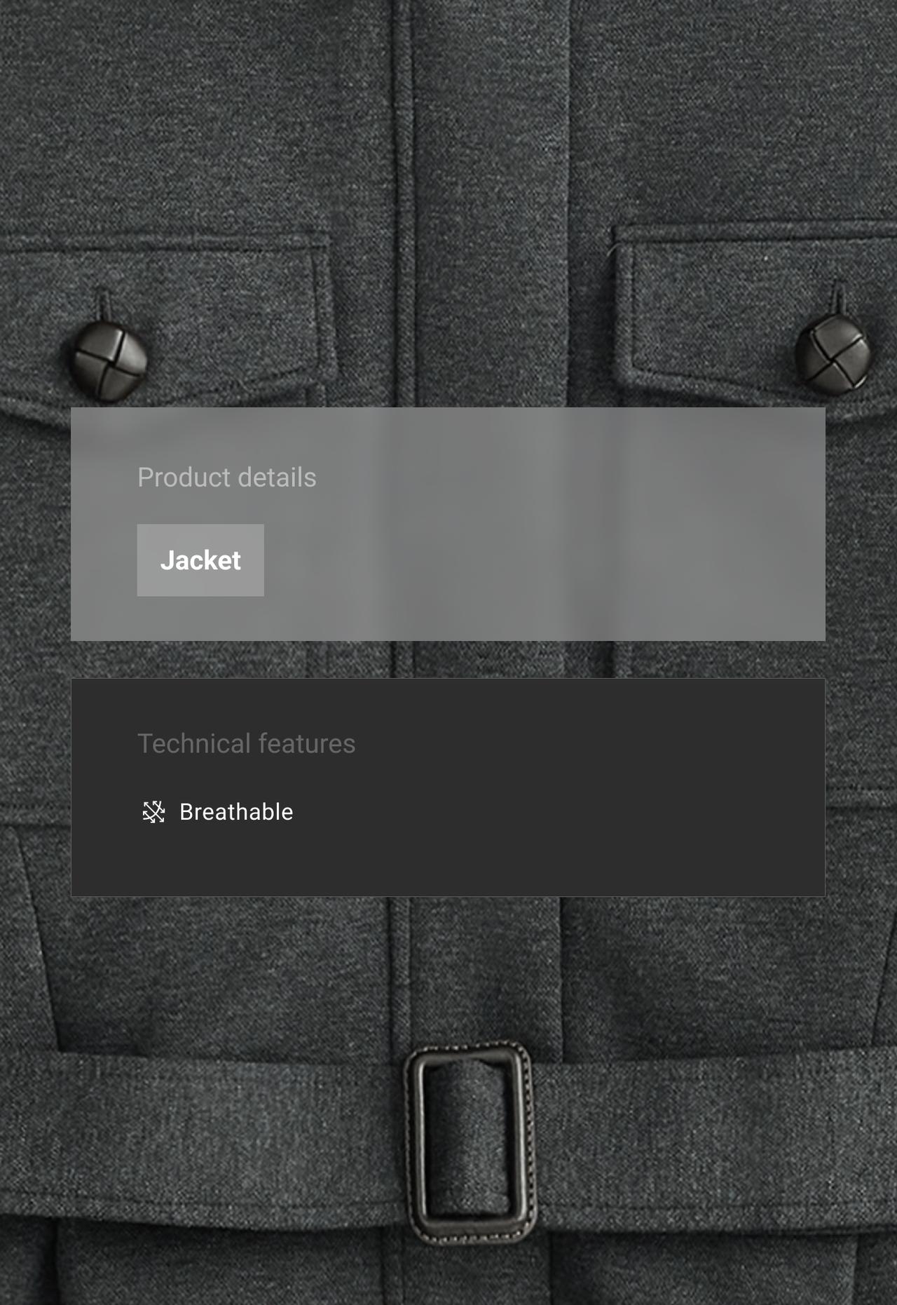 Short cotton piqué jacket with belt — DARK GREY
