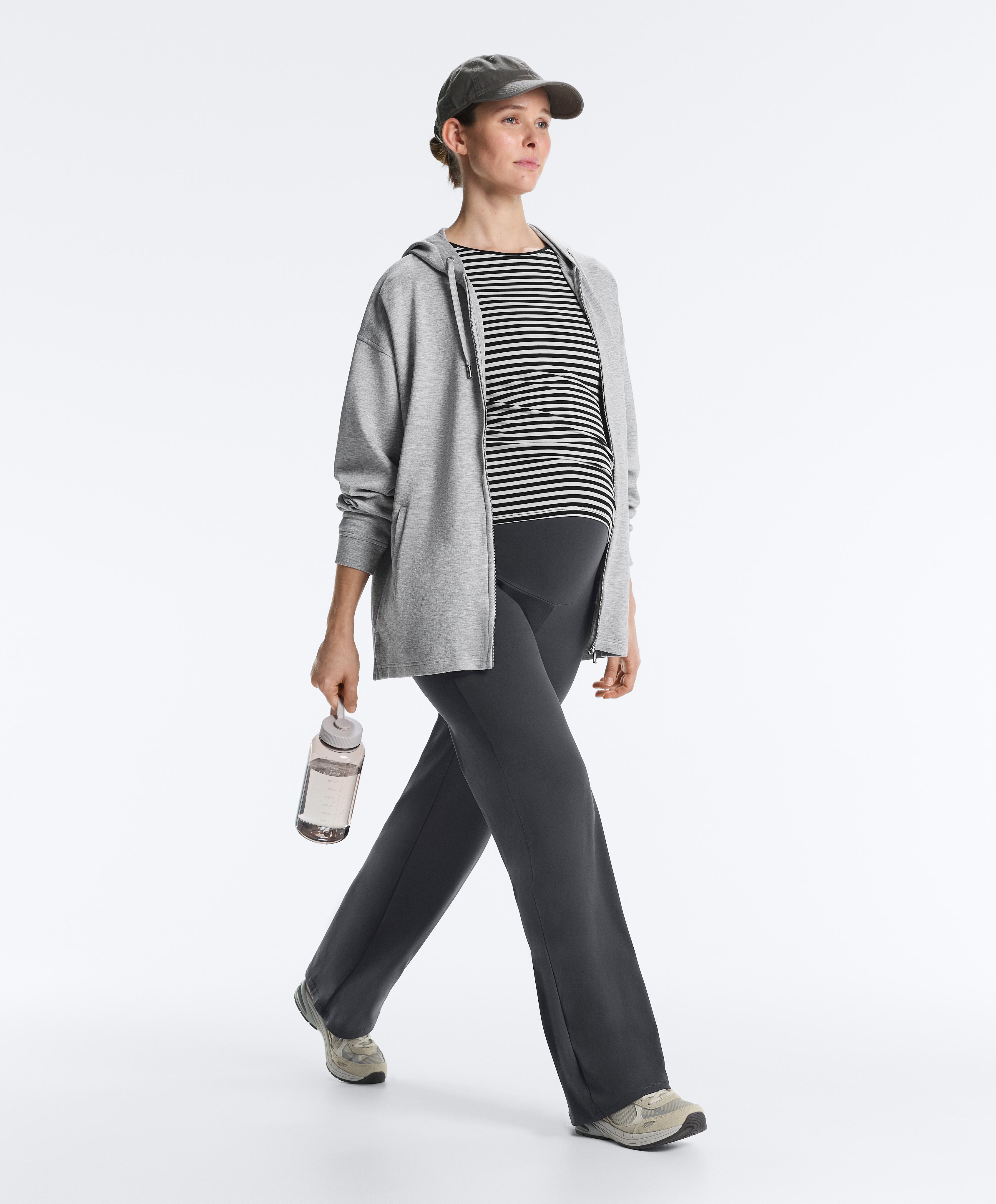 Comfortlux maternity straight-leg trousers — ASPHALT