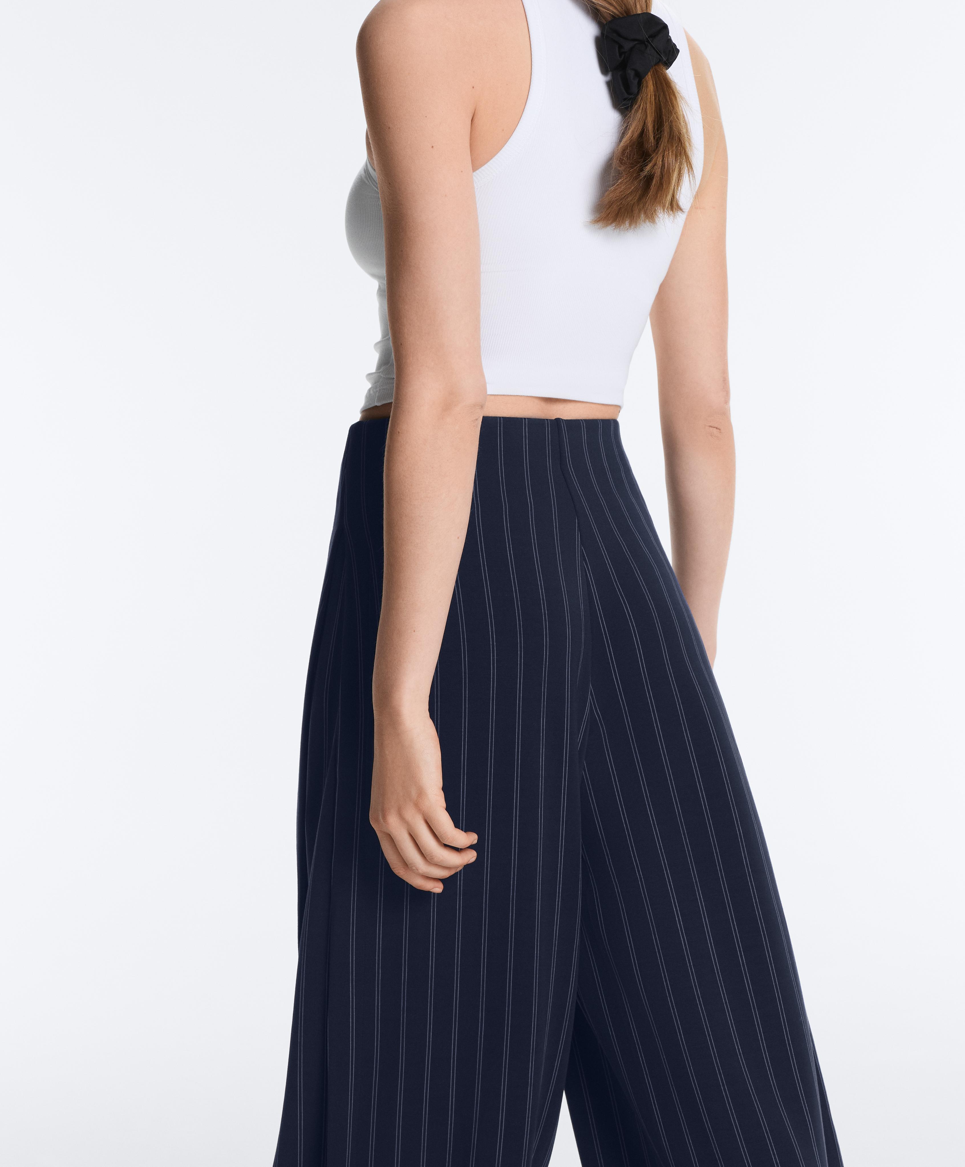 Soft-touch wide-leg trousers with side pleat and modal Soft-touch wide-leg trousers with side pleat and modal