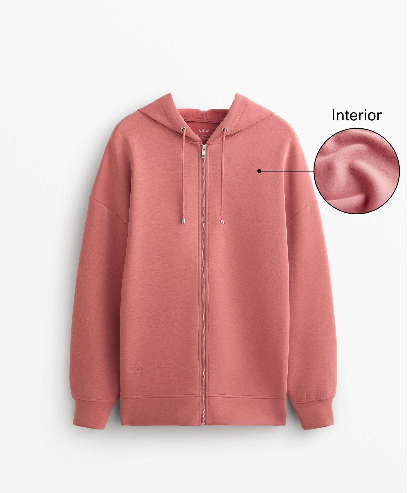 Long jacket with soft-touch brushed modal