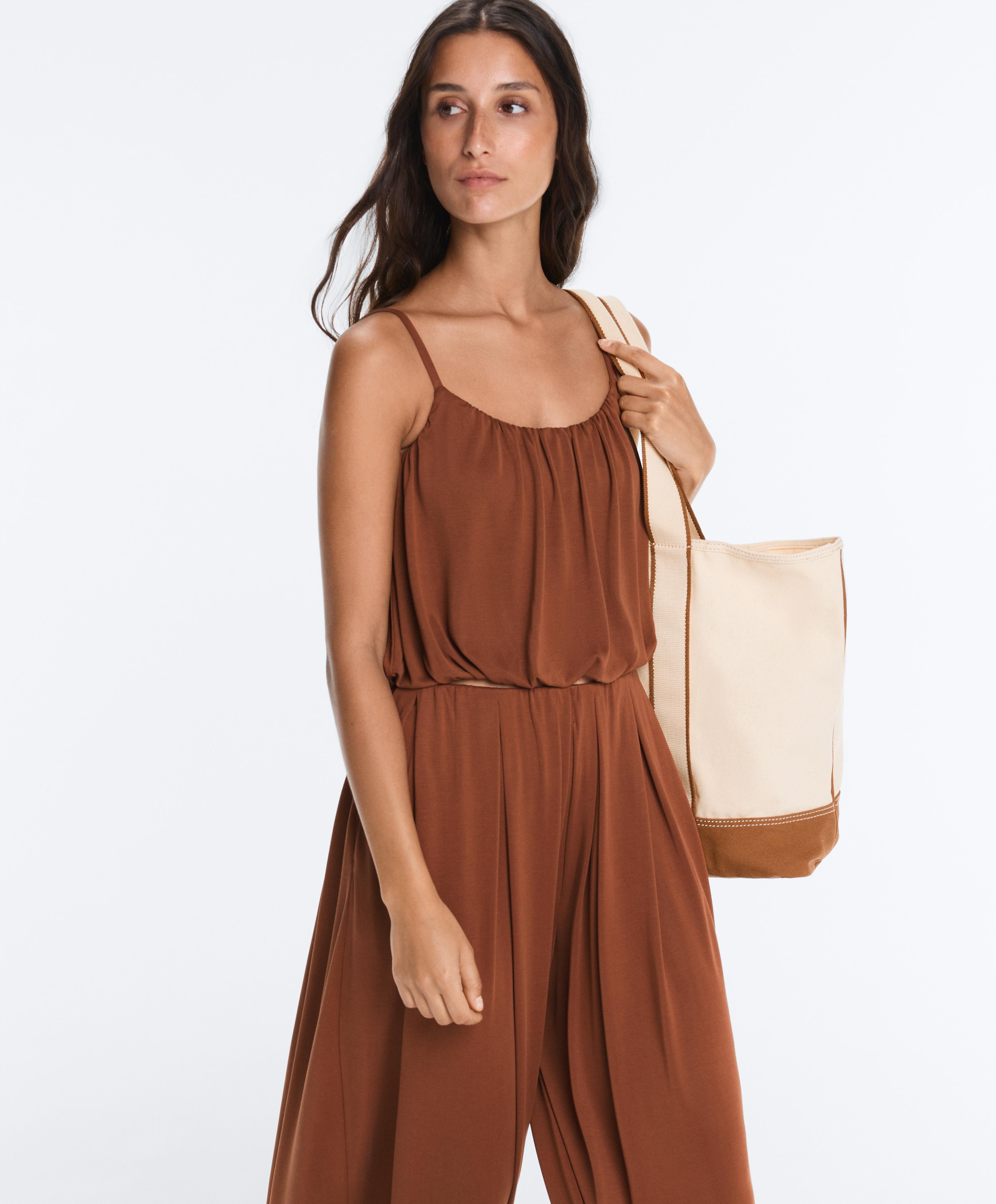Modal blend strappy top — TERRACOTTA