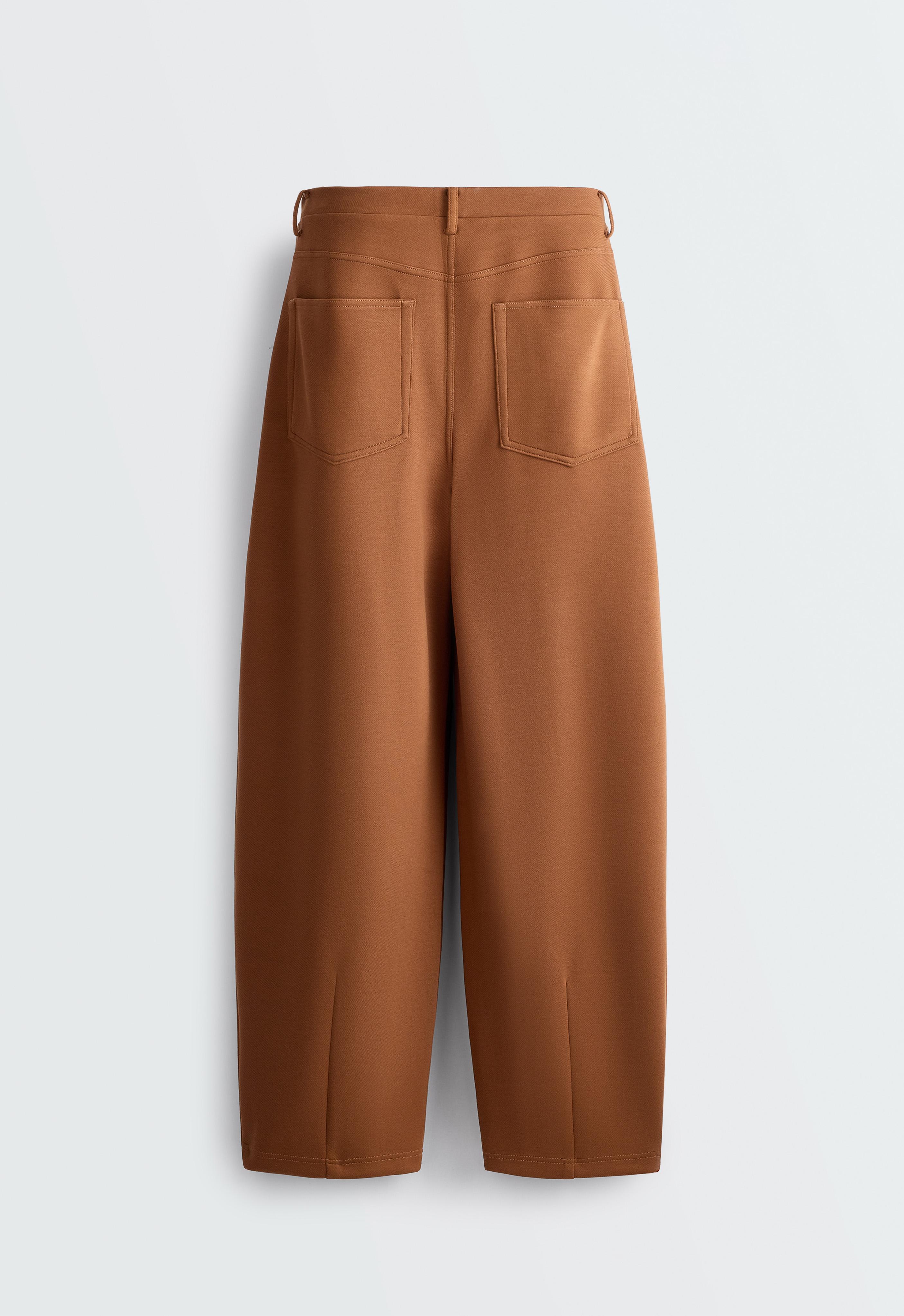 5-pocket straight-leg trousers — COGNAC