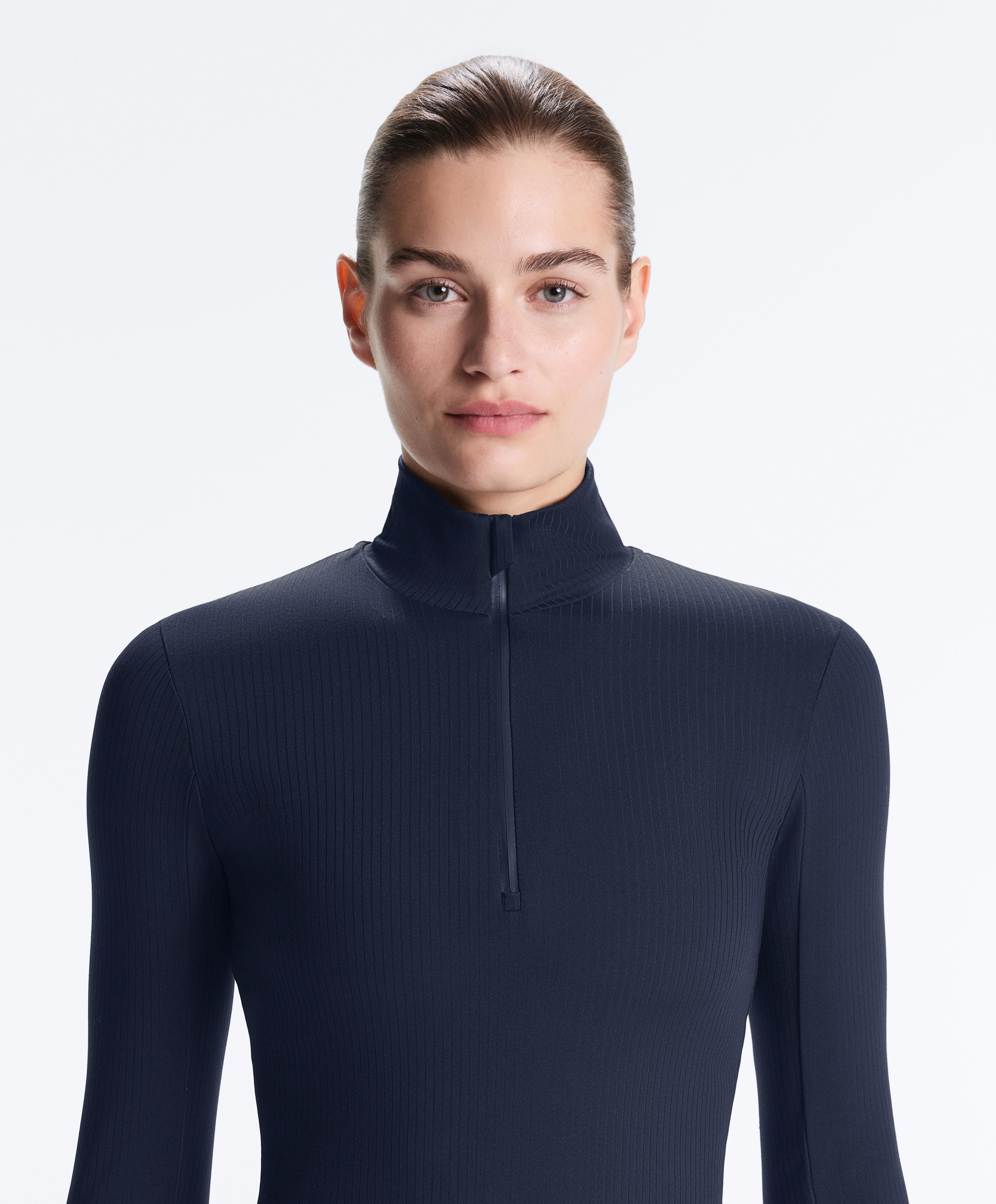 Thermal base layer rib T-shirt — NAVY BLUE