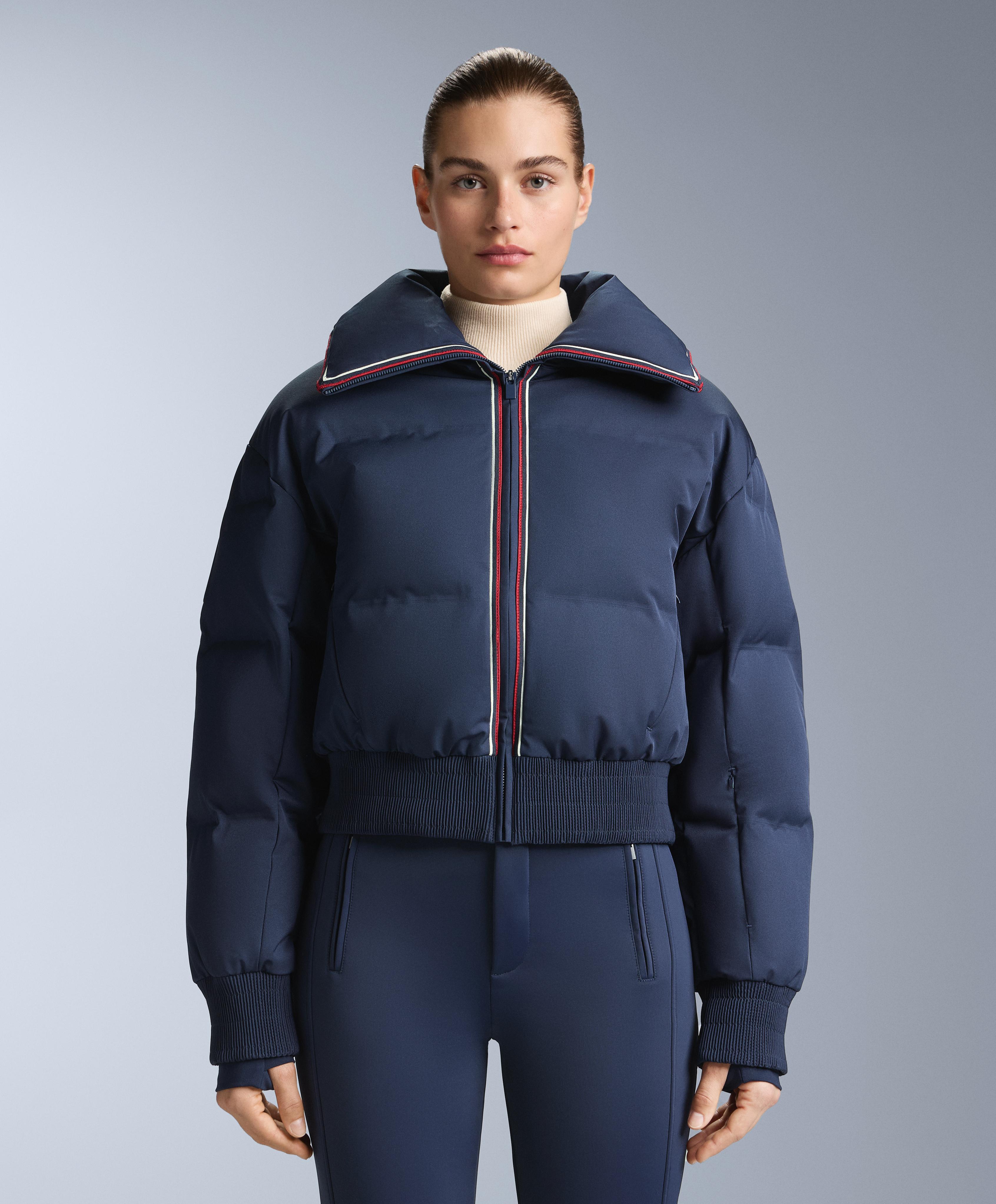 MINARDI PIUME SKI water-resistant retro jacket, 80% down and 20% feather — NAVY BLUE