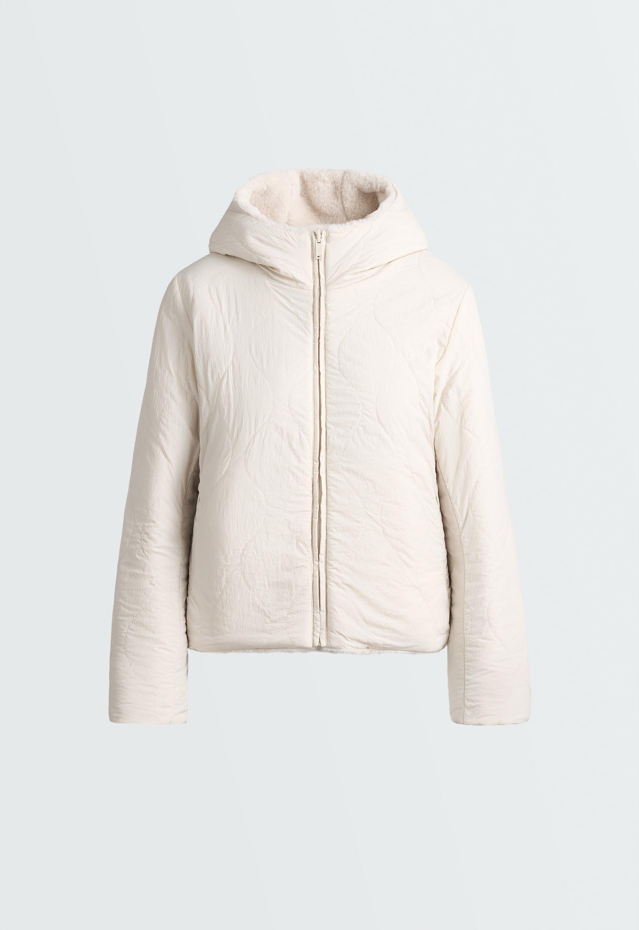 FELLEX® Aerogel reversible faux-fur-effect padded jacket — PALE TAUPE