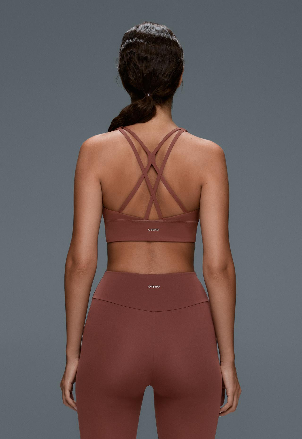 Medium support Comfortlux sports bra with cup — TERRACOTTA