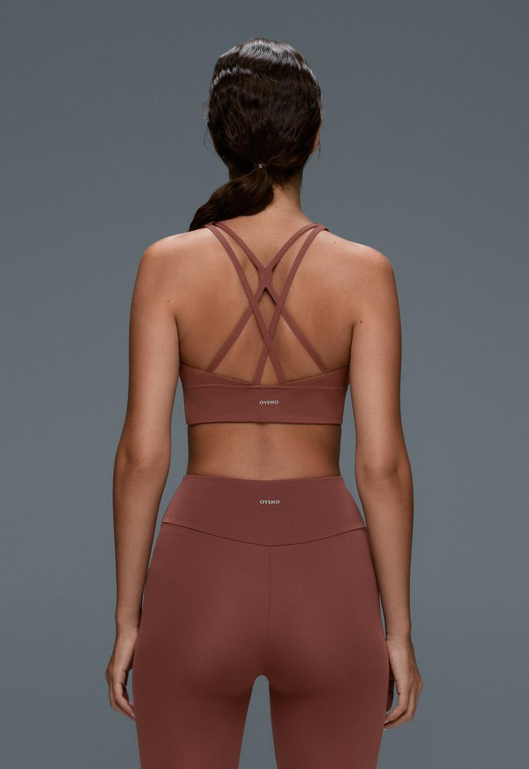 Medium support Comfortlux sports bra with cup — TERRACOTTA