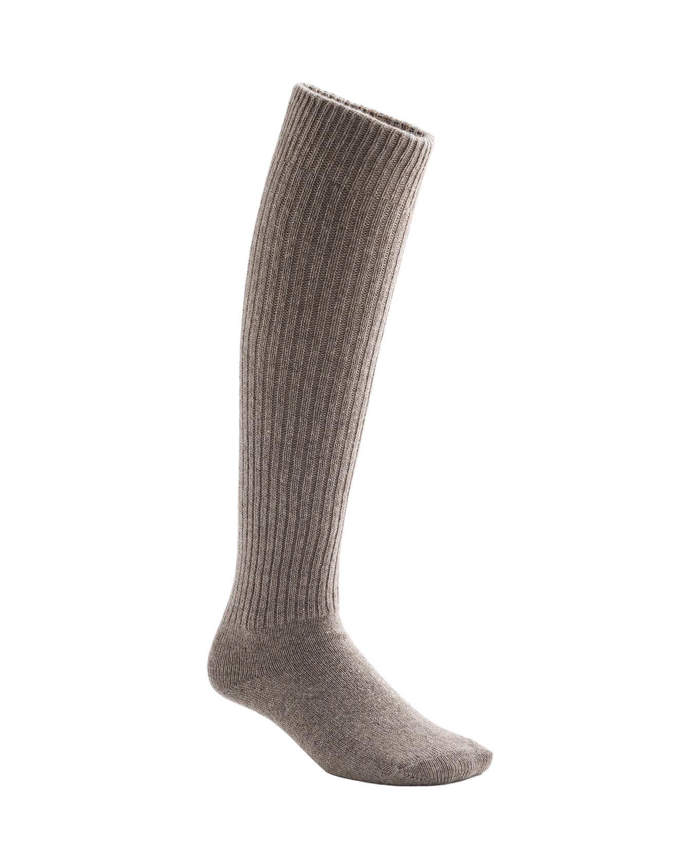 22% cashmere 10% wool long socks — BROWN MELANGE