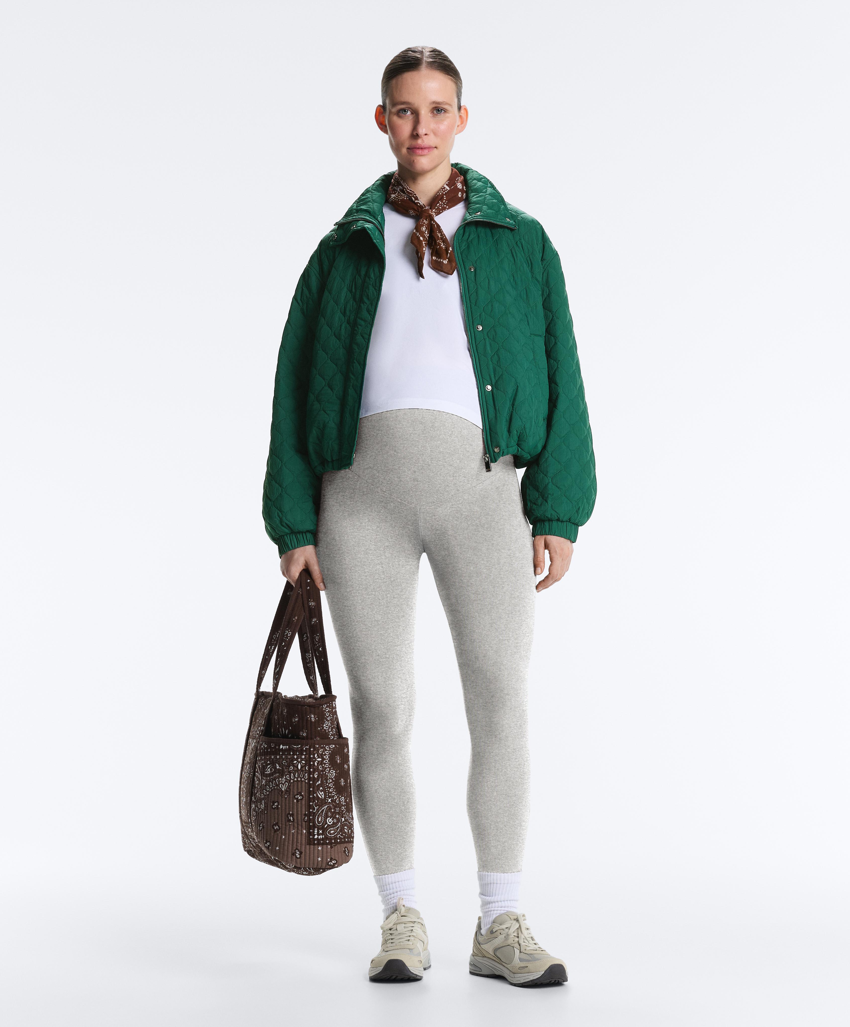 Comfortlux 65cm heathered maternity leggings — PALE GREY