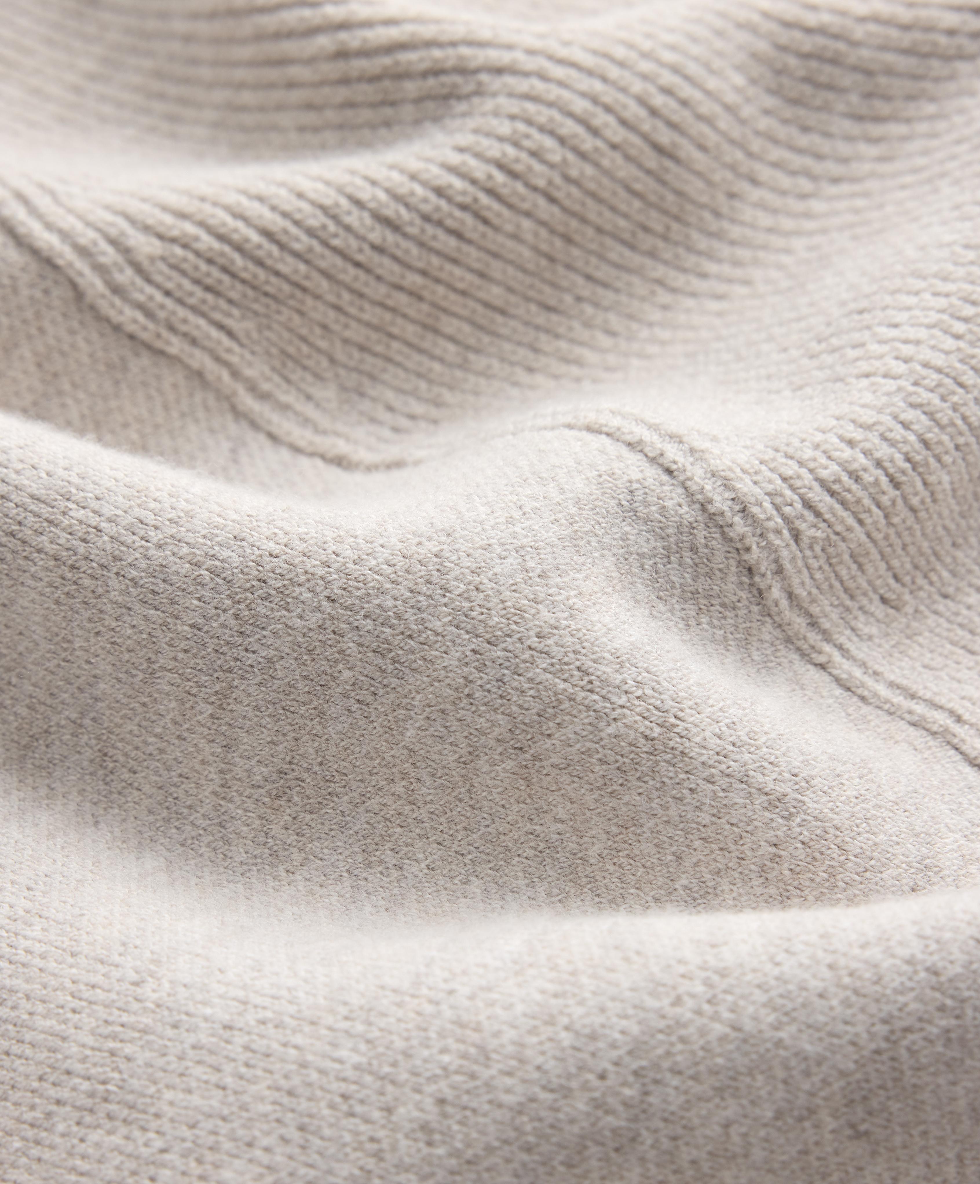 Knit jumper with raised neck and rib details — LIGHT STONE