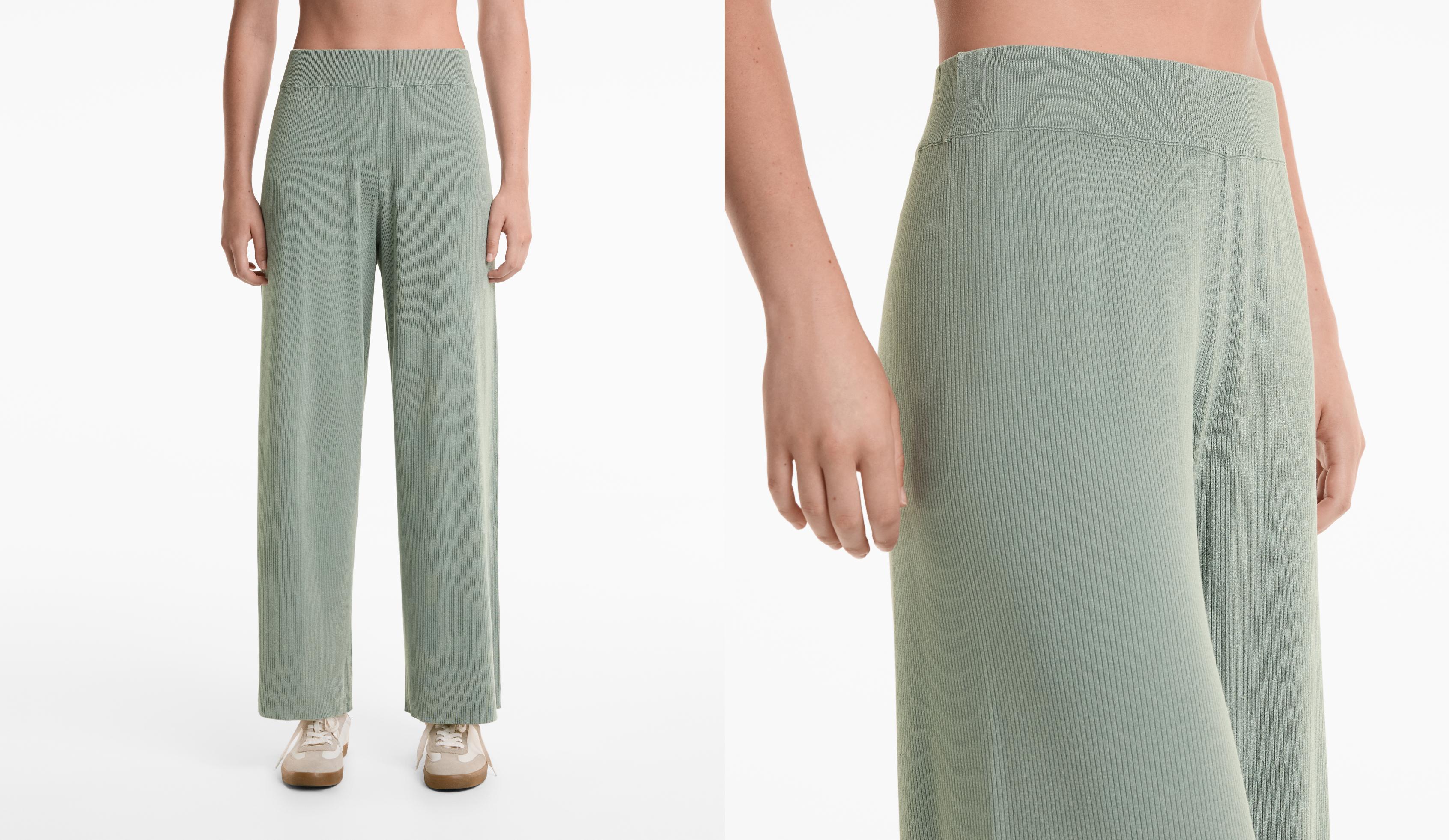 Pantalón recto de punto lavado