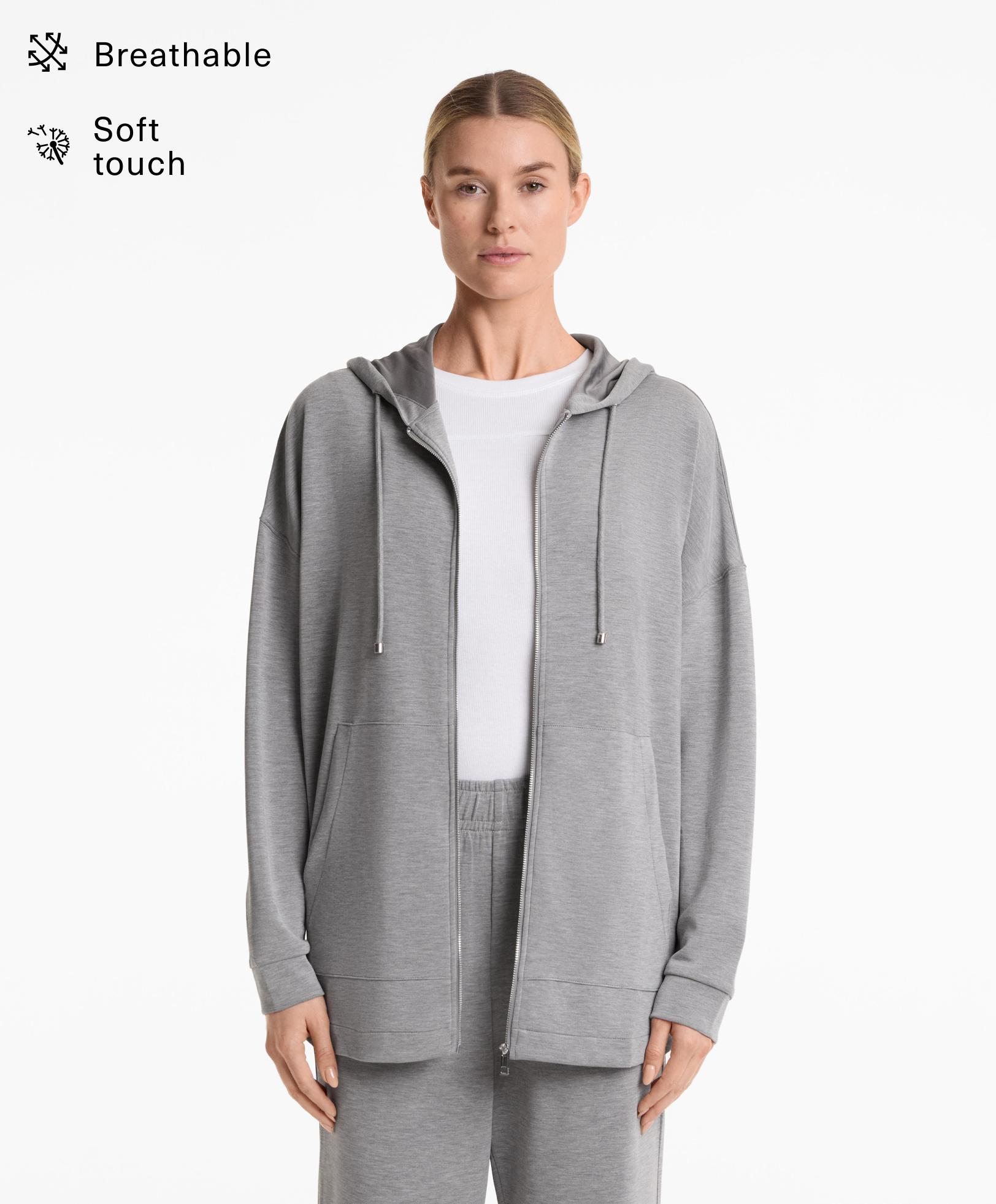 سويت شيرت قياس كبير بغطاء رأس ممزوج بالمودال ناعم الملمس سويت شيرت قياس كبير بغطاء رأس ممزوج بالمودال ناعم الملمس