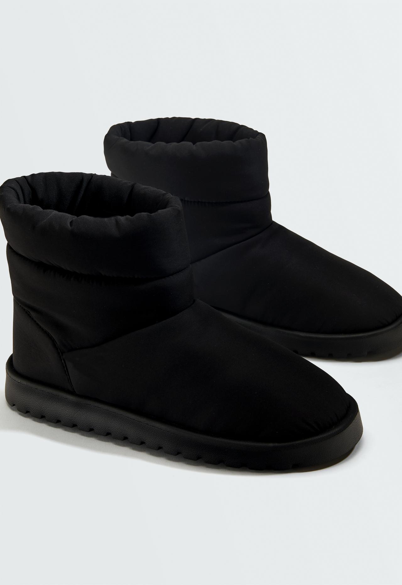 Water-repellent nylon ankle boot — BLACK