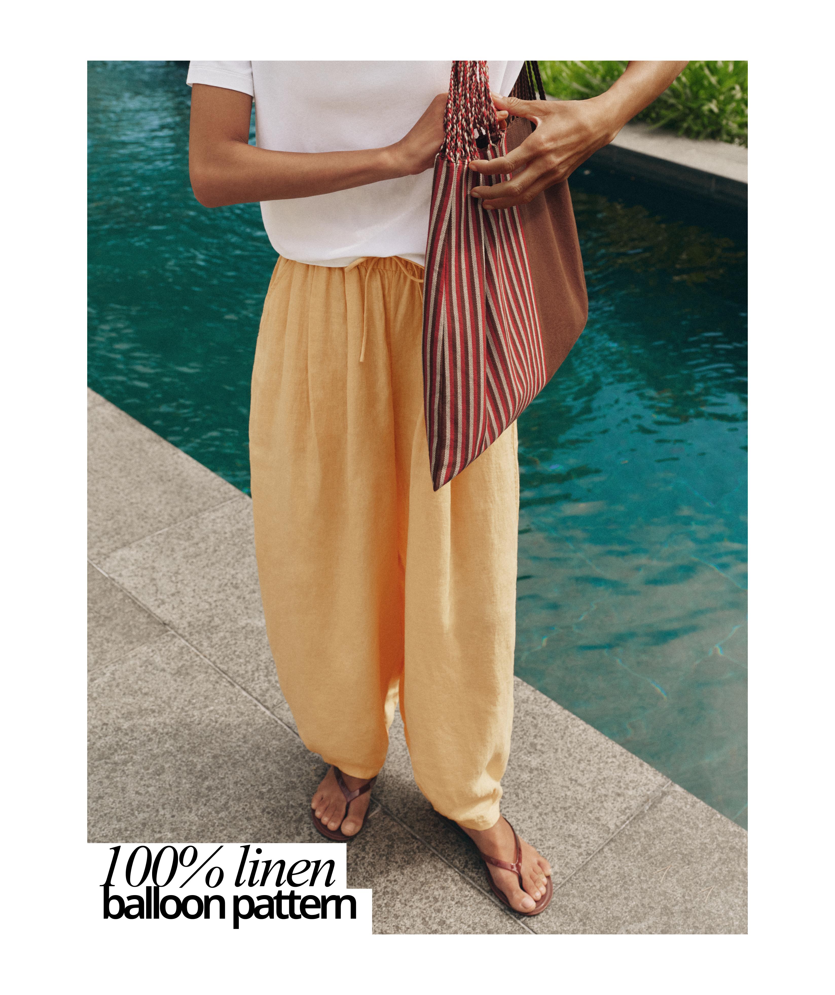 100% linen balloon trousers