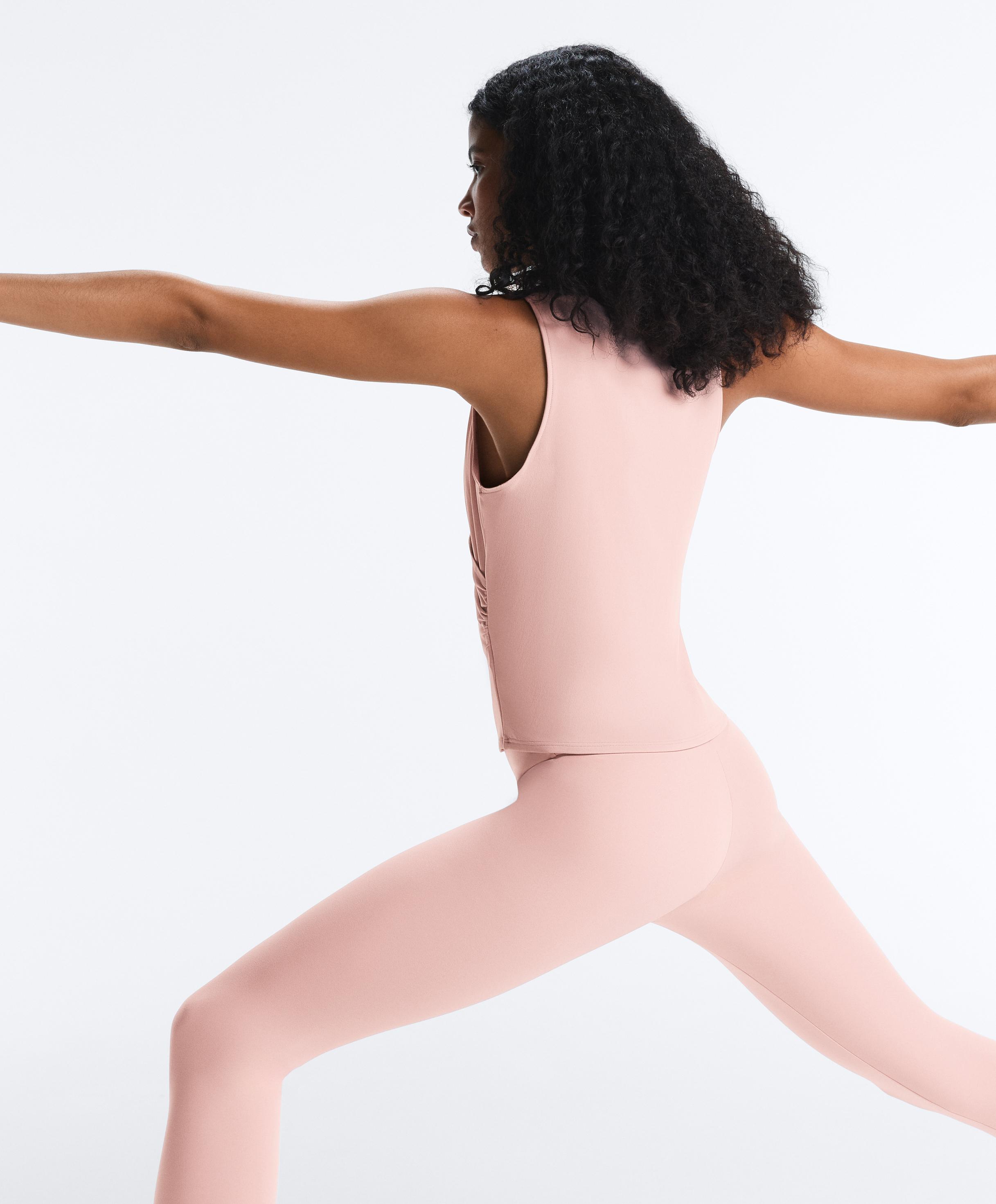 Cross-over sleeveless Comfortlux T-shirt — NUDE PINK