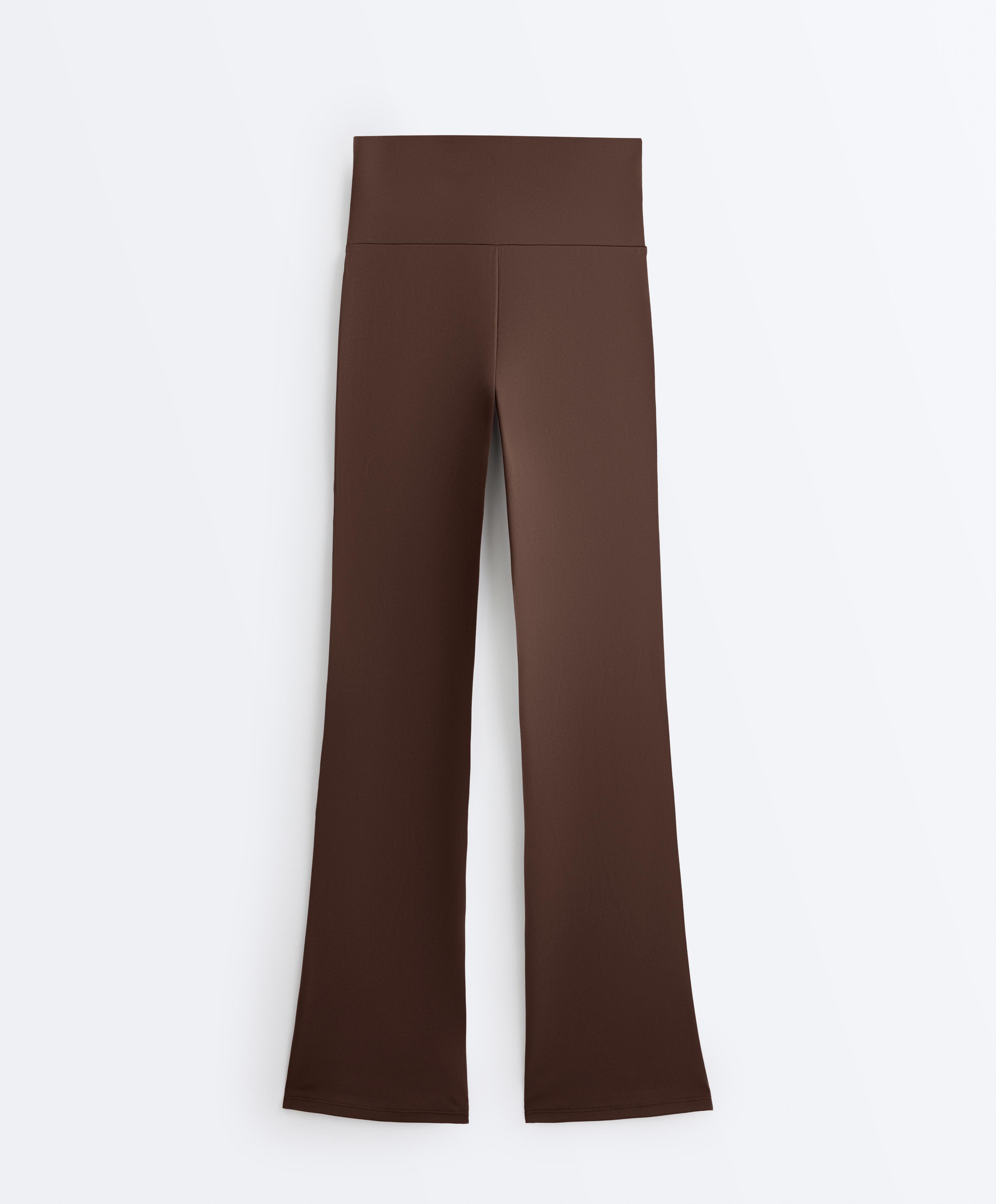 High-rise Comfortlux flare trousers — BROWN