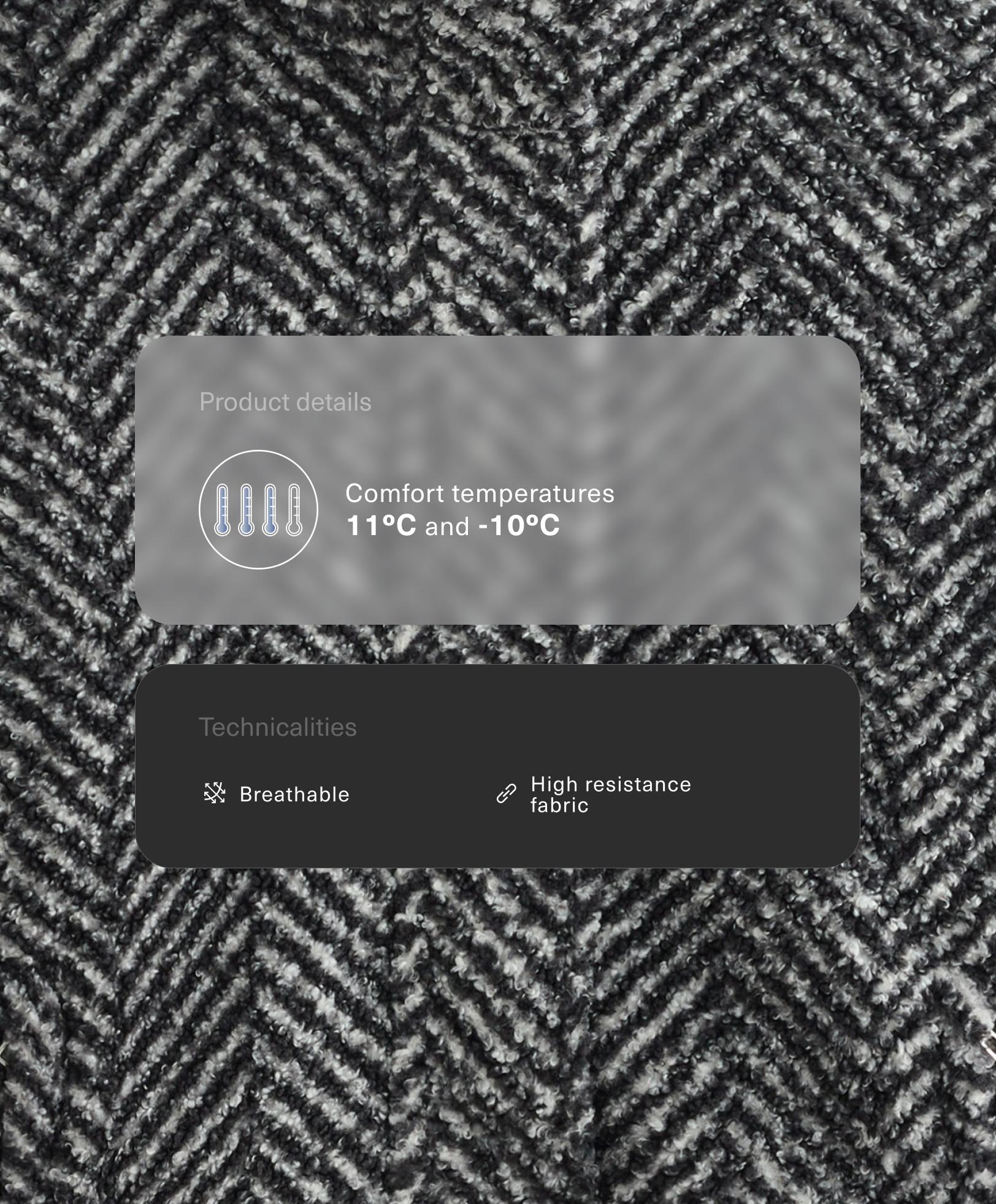 Jachetă groasă cocoon, cu model înspicat și imitație de blană de miel - Soldari