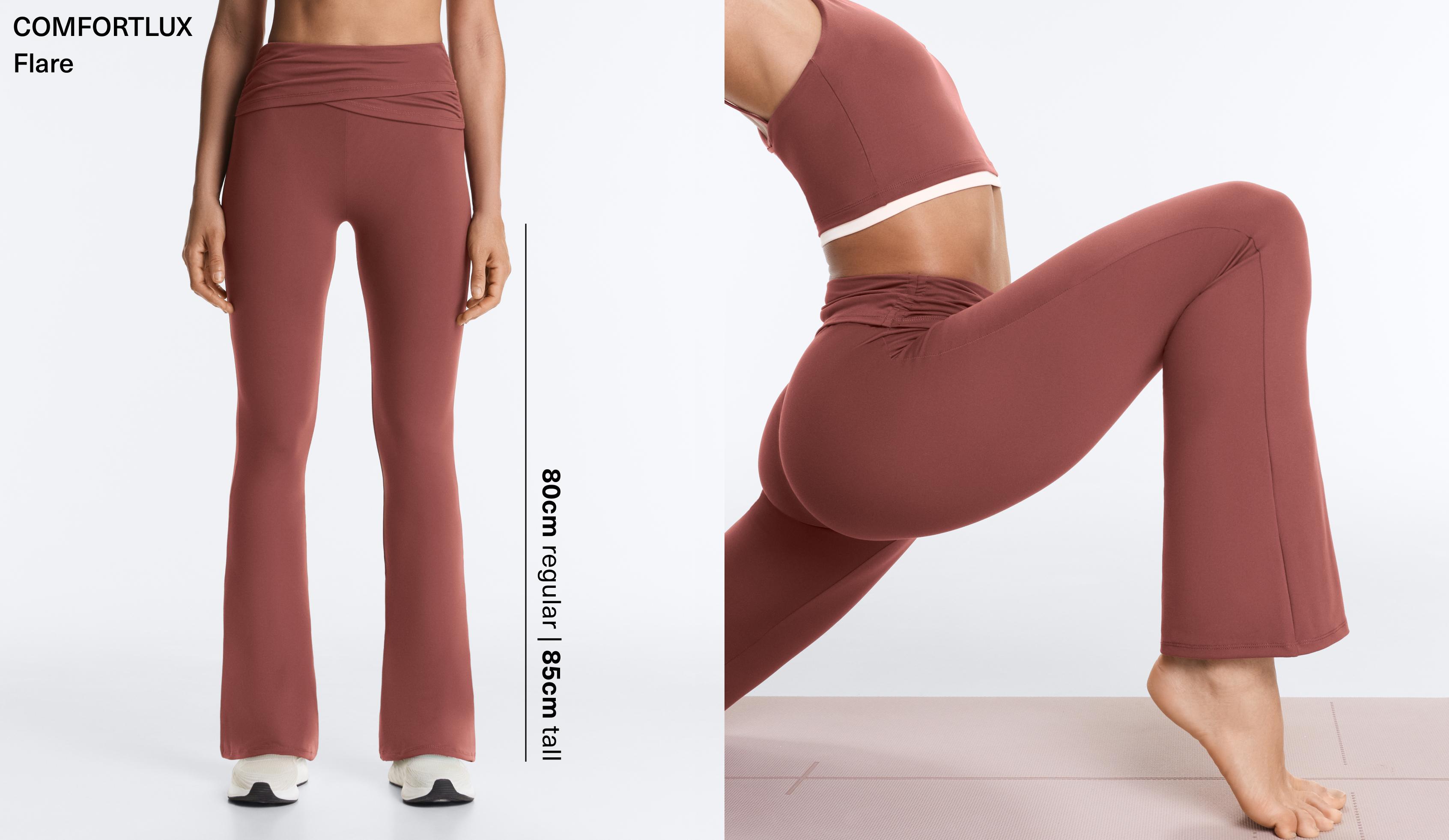 Pantalón flare high rise Comfortlux cintura drapeada