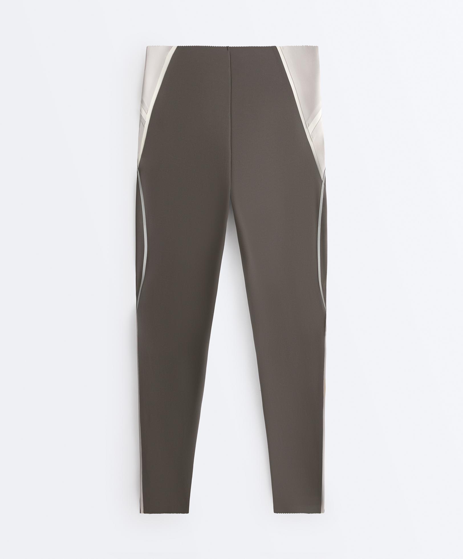 High-rise Compressive reflective core control ankle-length leggings — CHARCOAL GREY