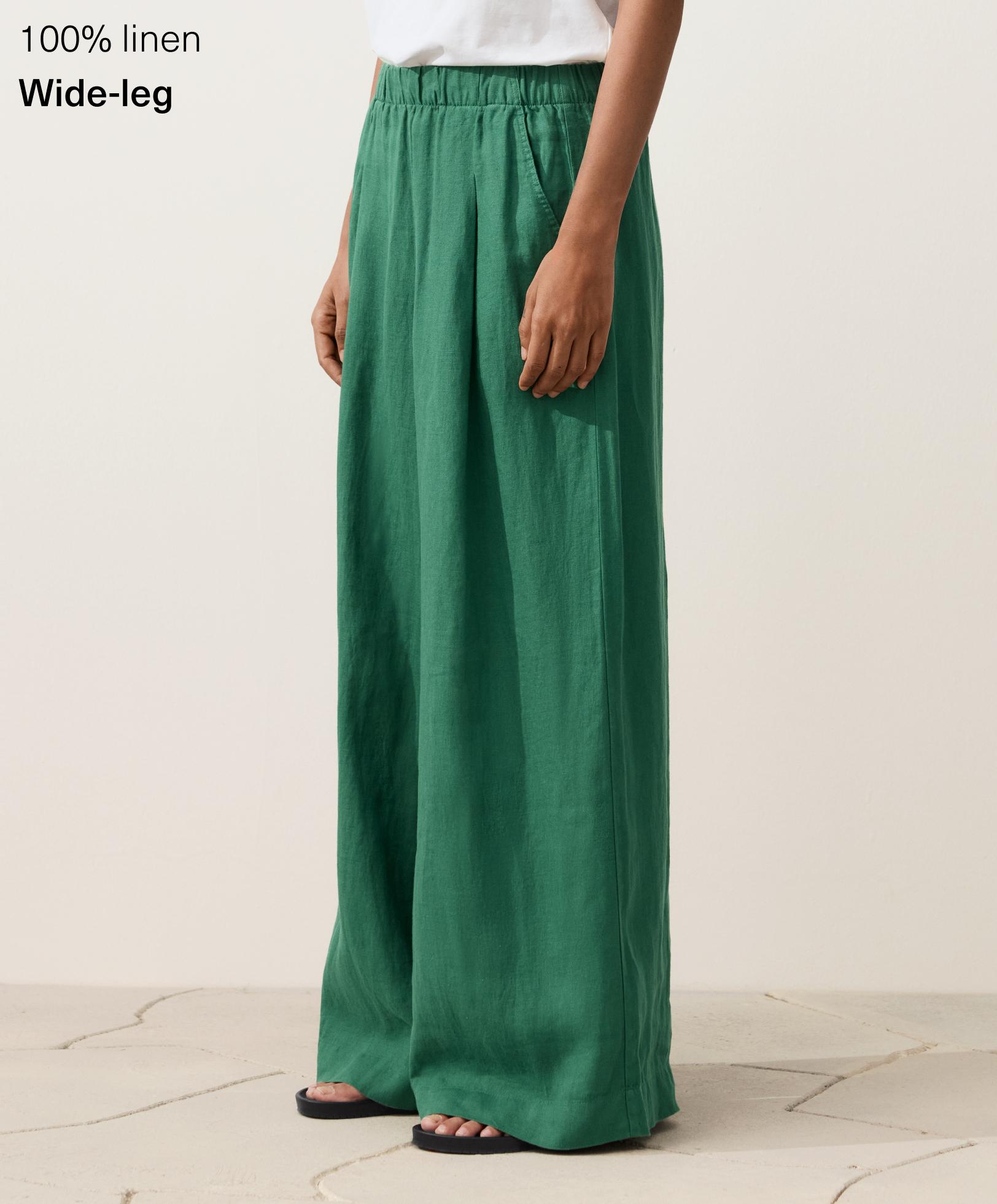 Wide leg broek 100% linnen