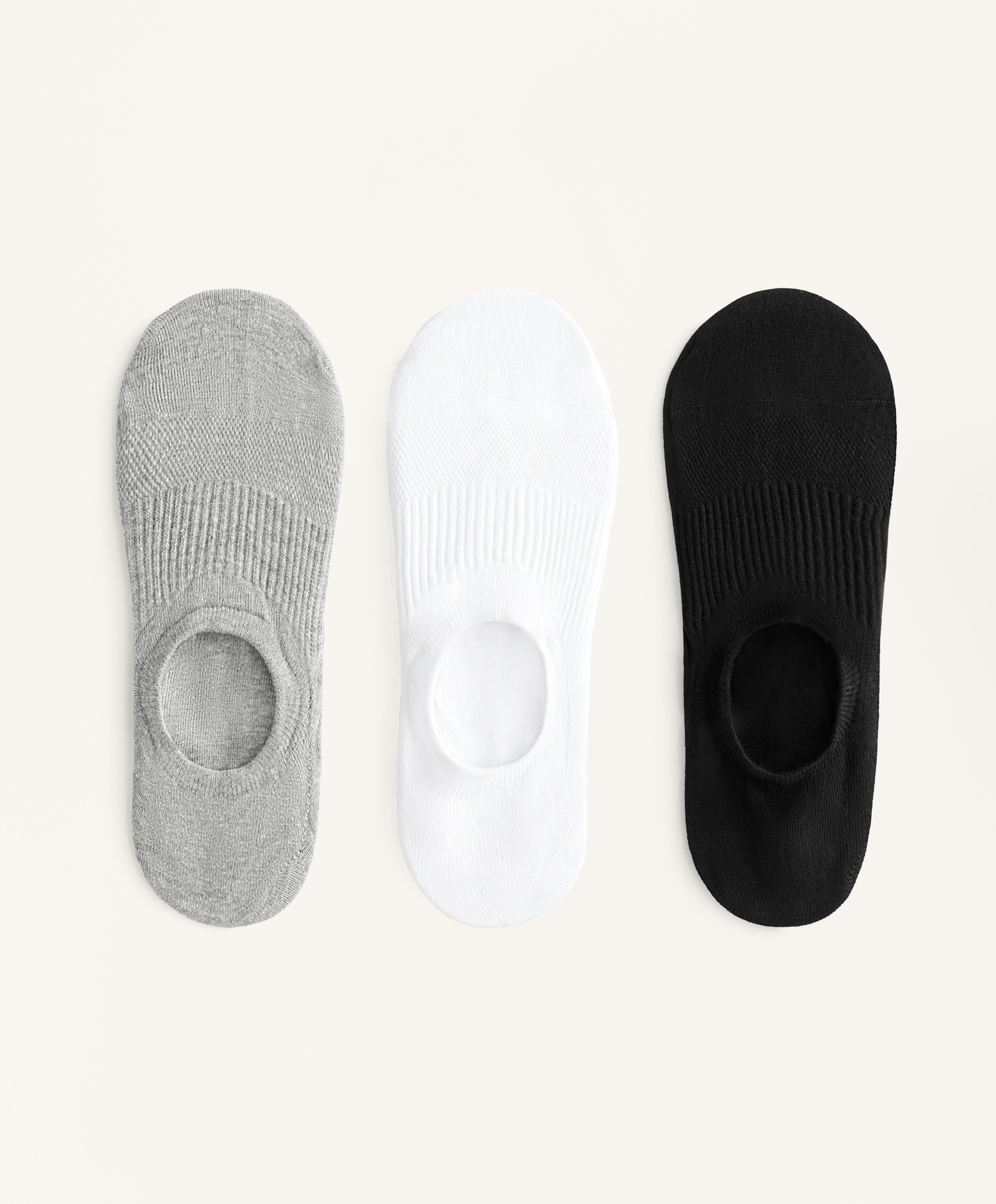 3 pairs of high cut sports invisible cotton blend socks