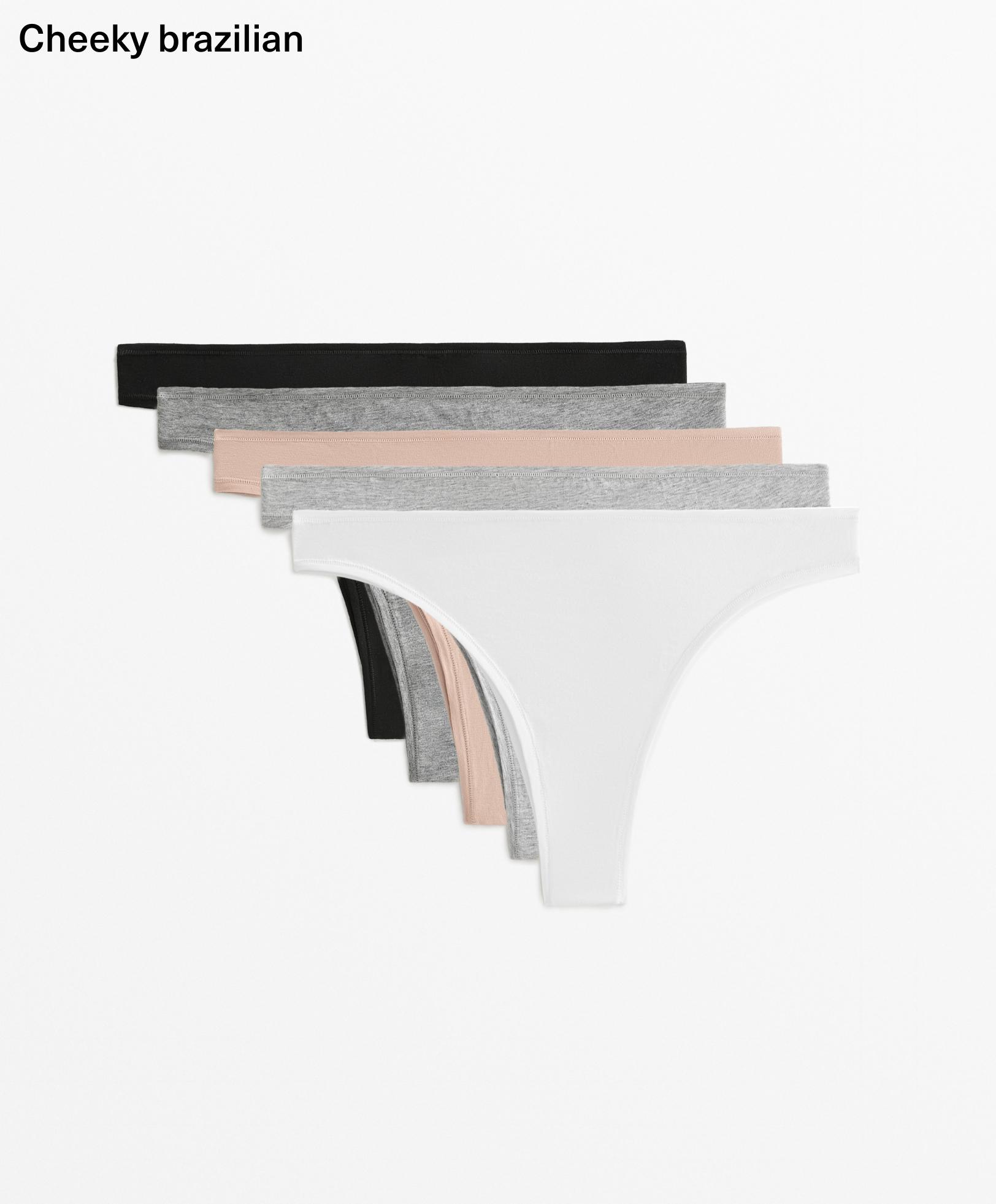 5 cotton blend Brazilian briefs