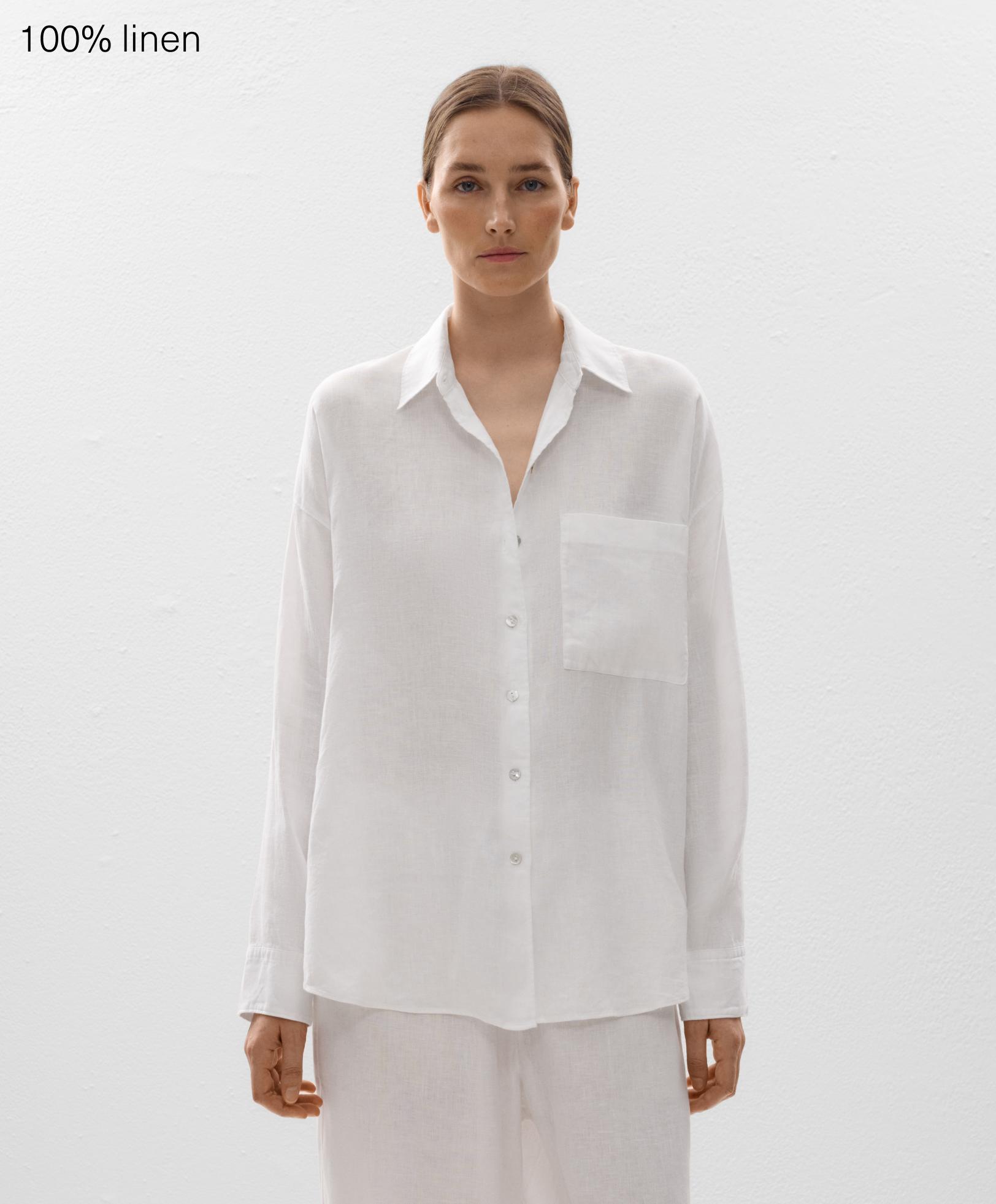 100% linen long-sleeved shirt