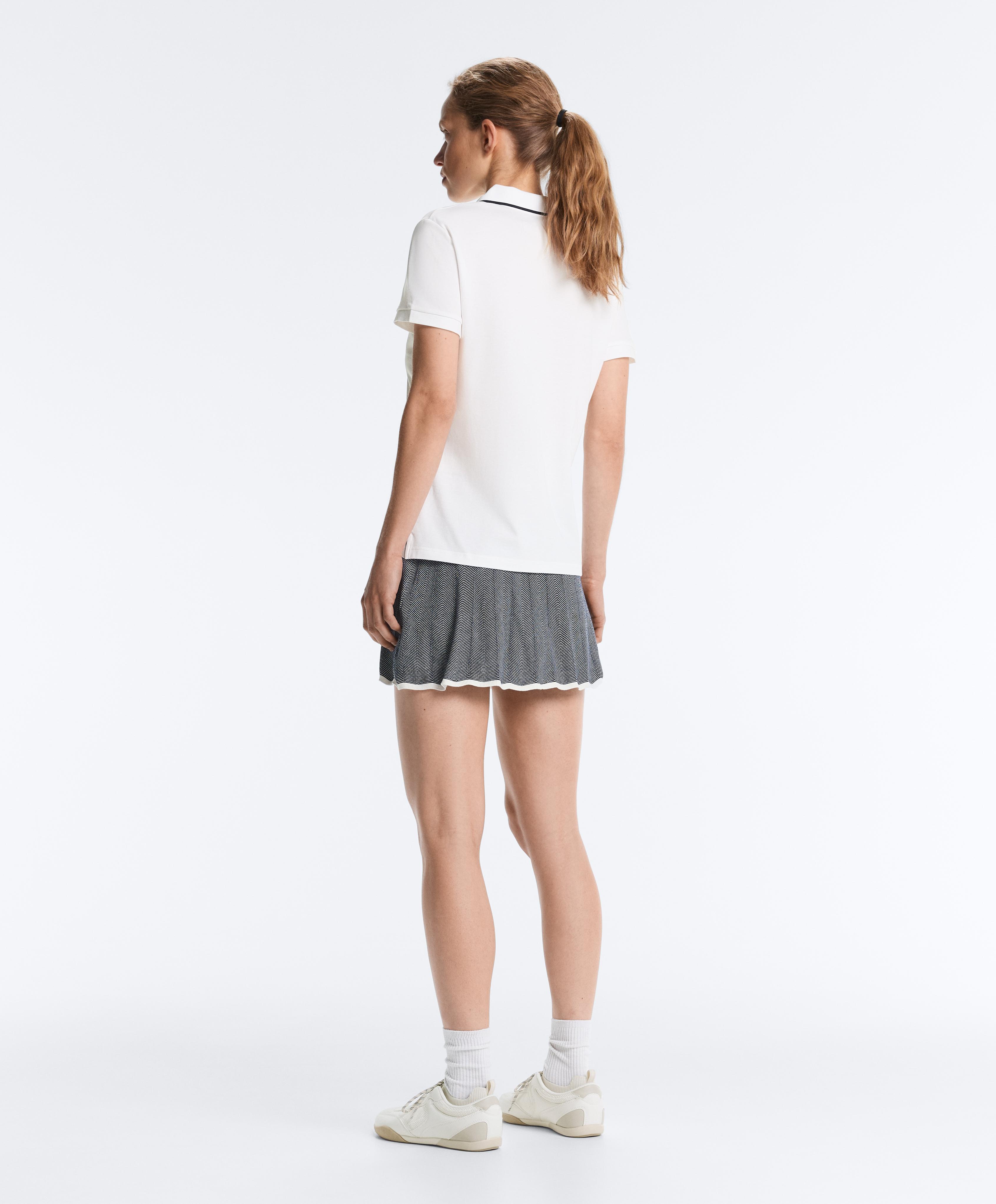 Contrast Piqué Cotton Short-Sleeved Polo Shirt — WHITE