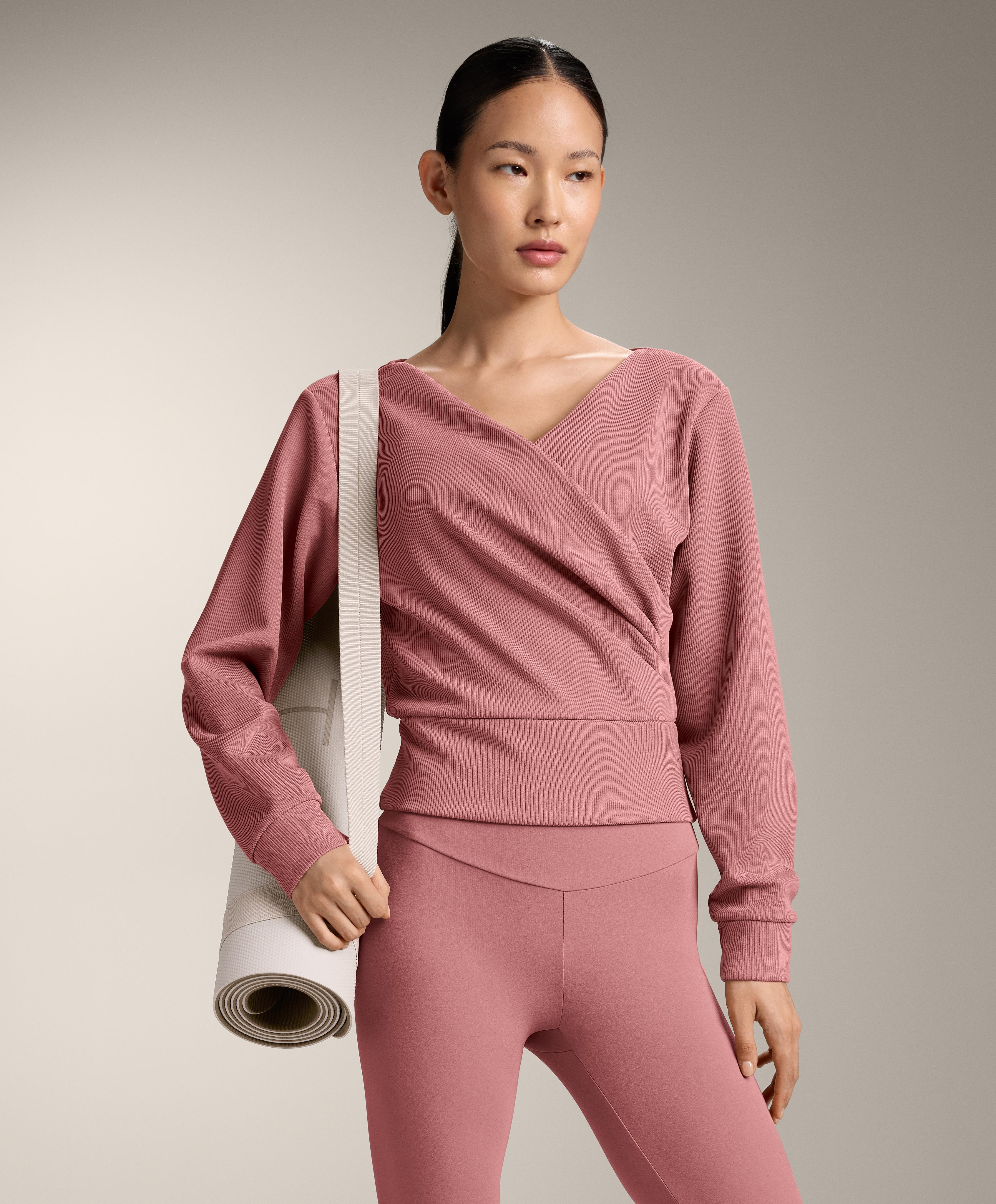 Wrap rib brushed modal sweatshirt