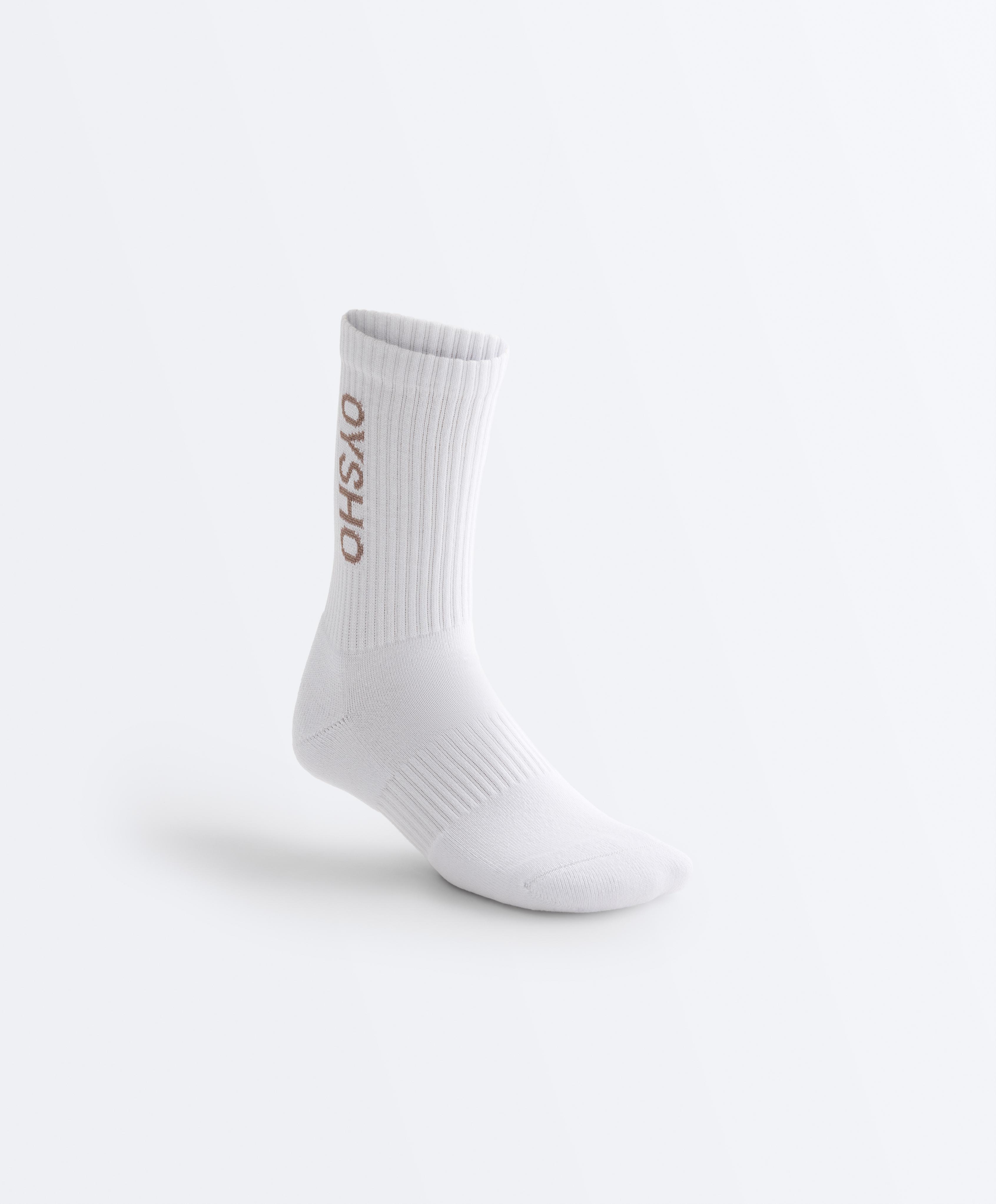 3 pairs of cotton blend classic socks — WHITE