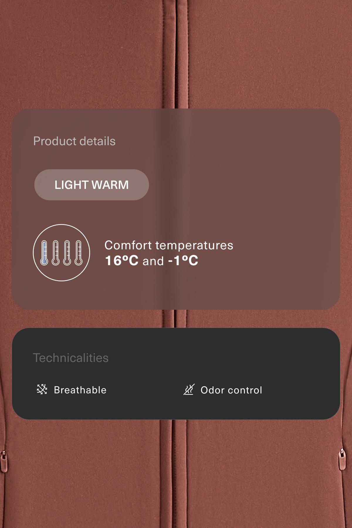 Light warm technical jacket — MAHOGANY