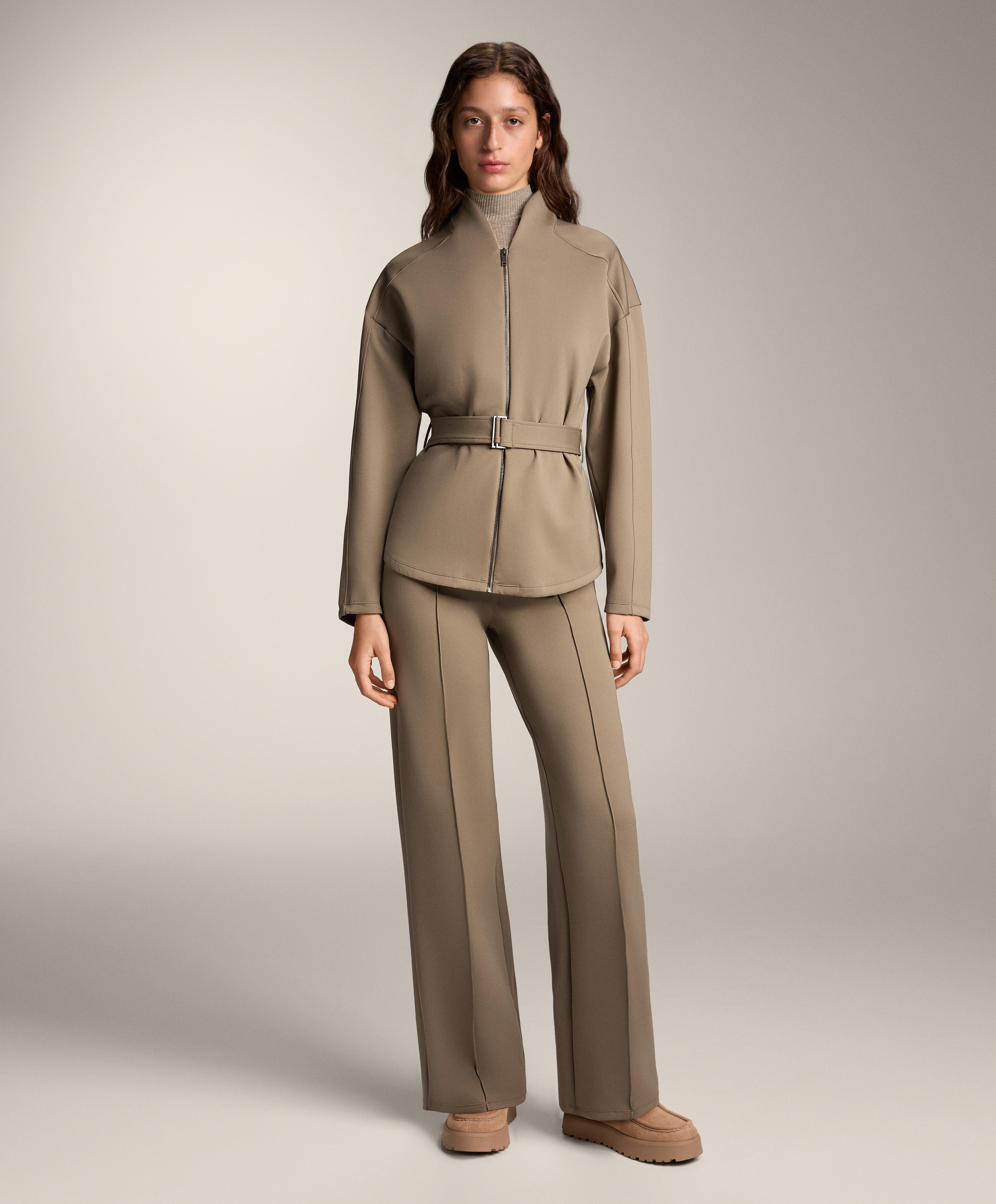 Pantalón recto costura vertical efecto neopreno - Rebajas