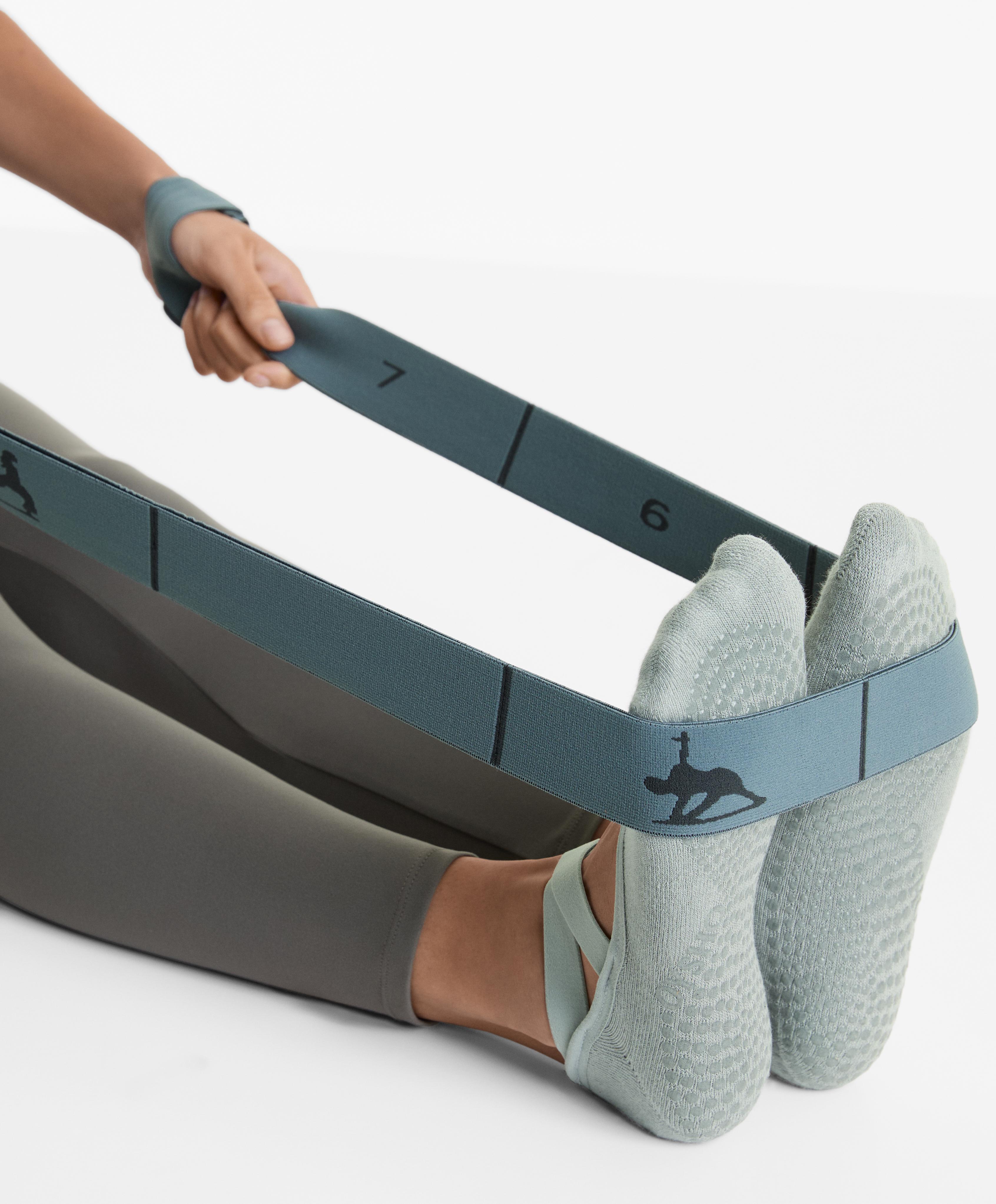 2 pairs of cotton blend yoga and Pilates socks with crossover straps and padding - Sale