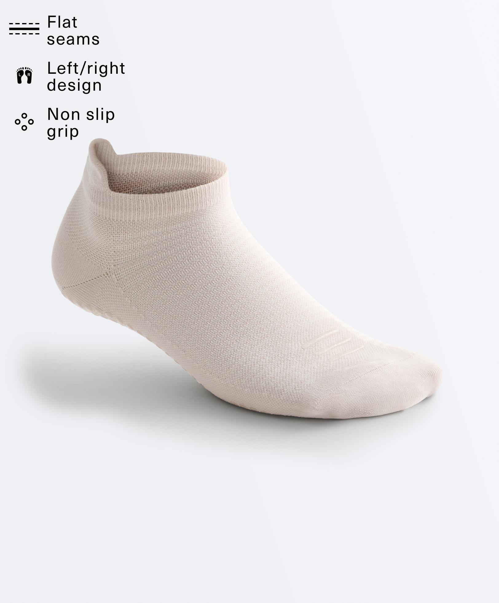 2 pairs of polyamide blend yoga and Pilates sneaker socks — LIGHT STONE