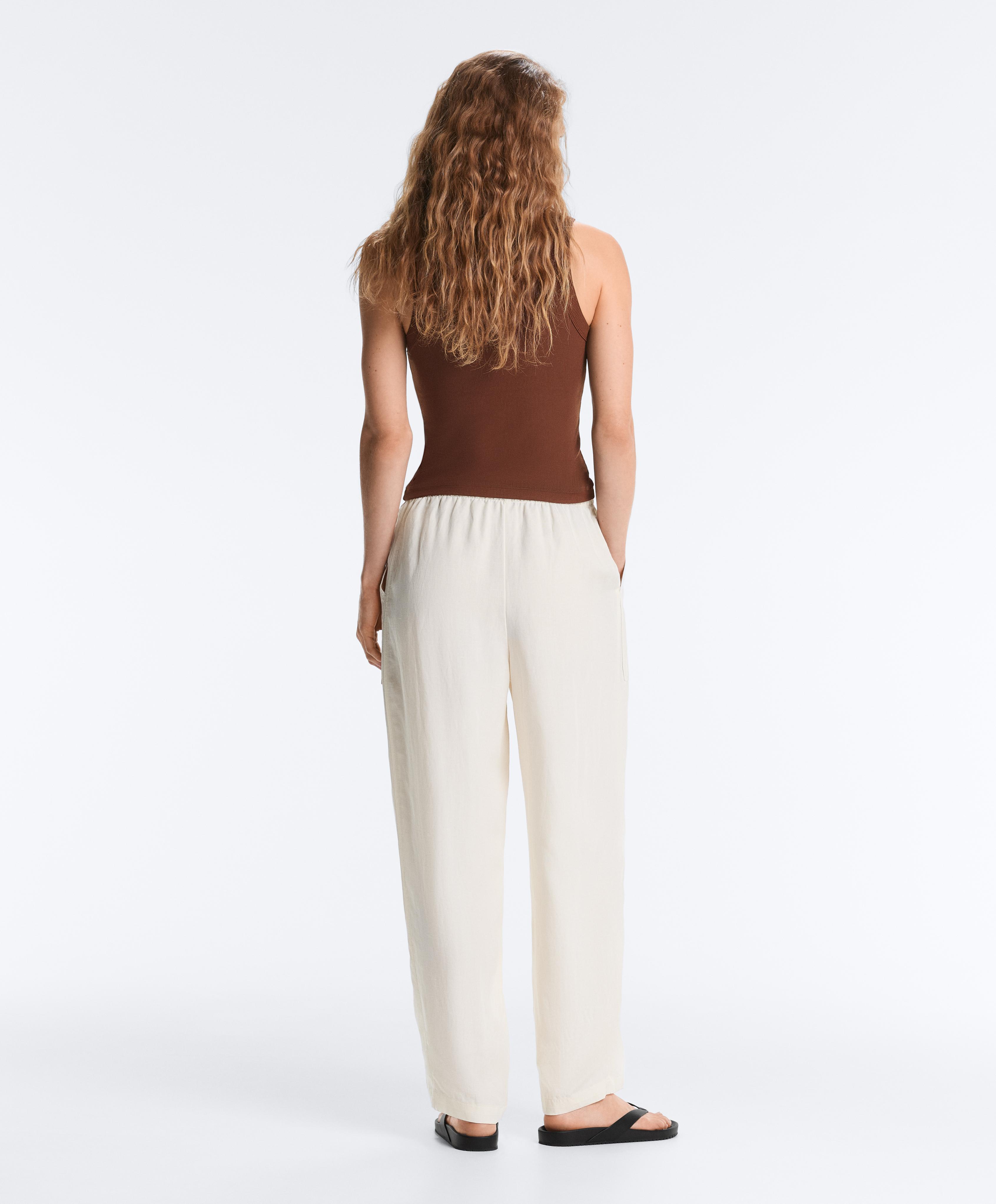 Rib modal blend tank top — COFFEE