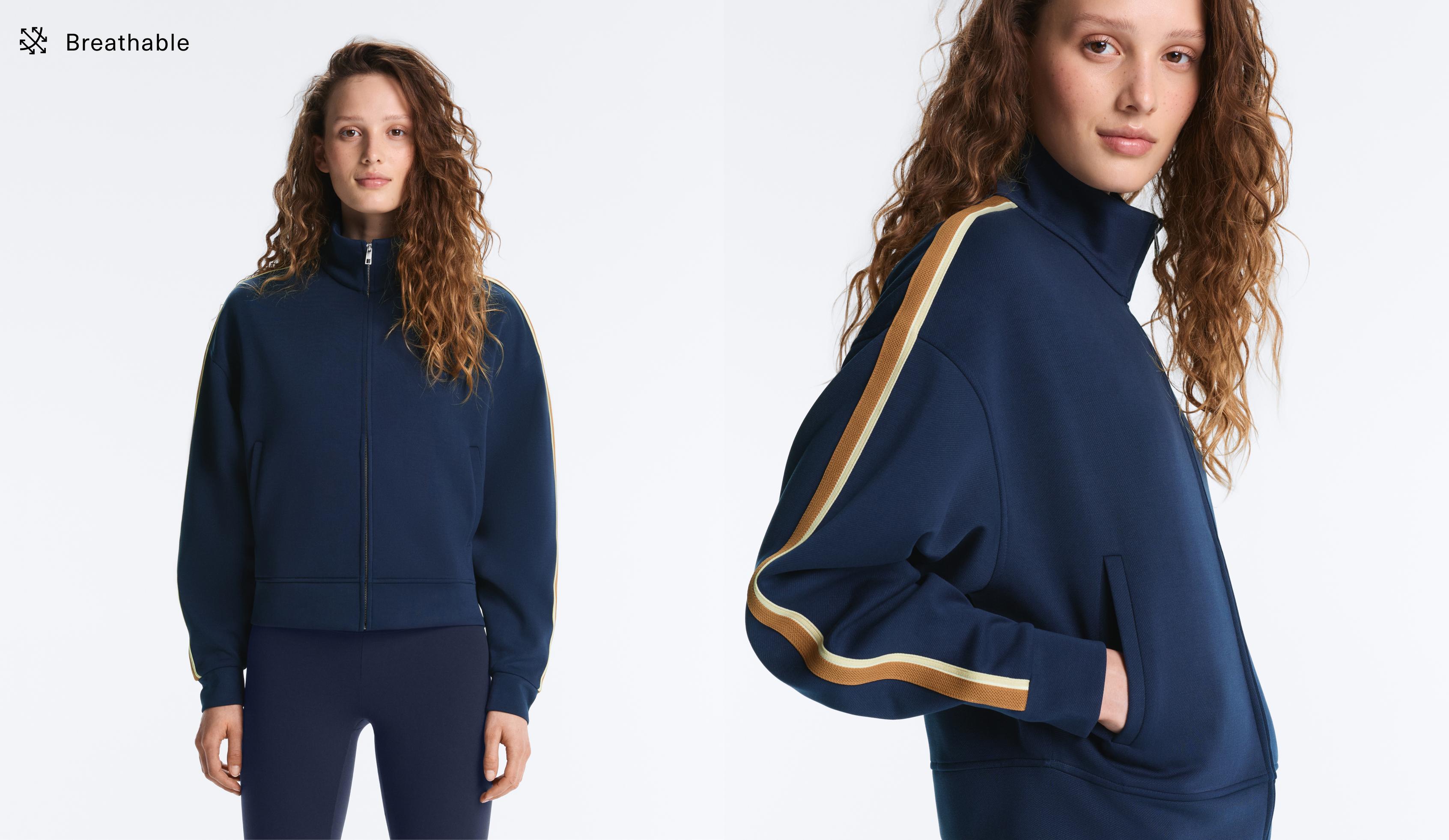 Twill jacket with side stripe — NAVY BLUE