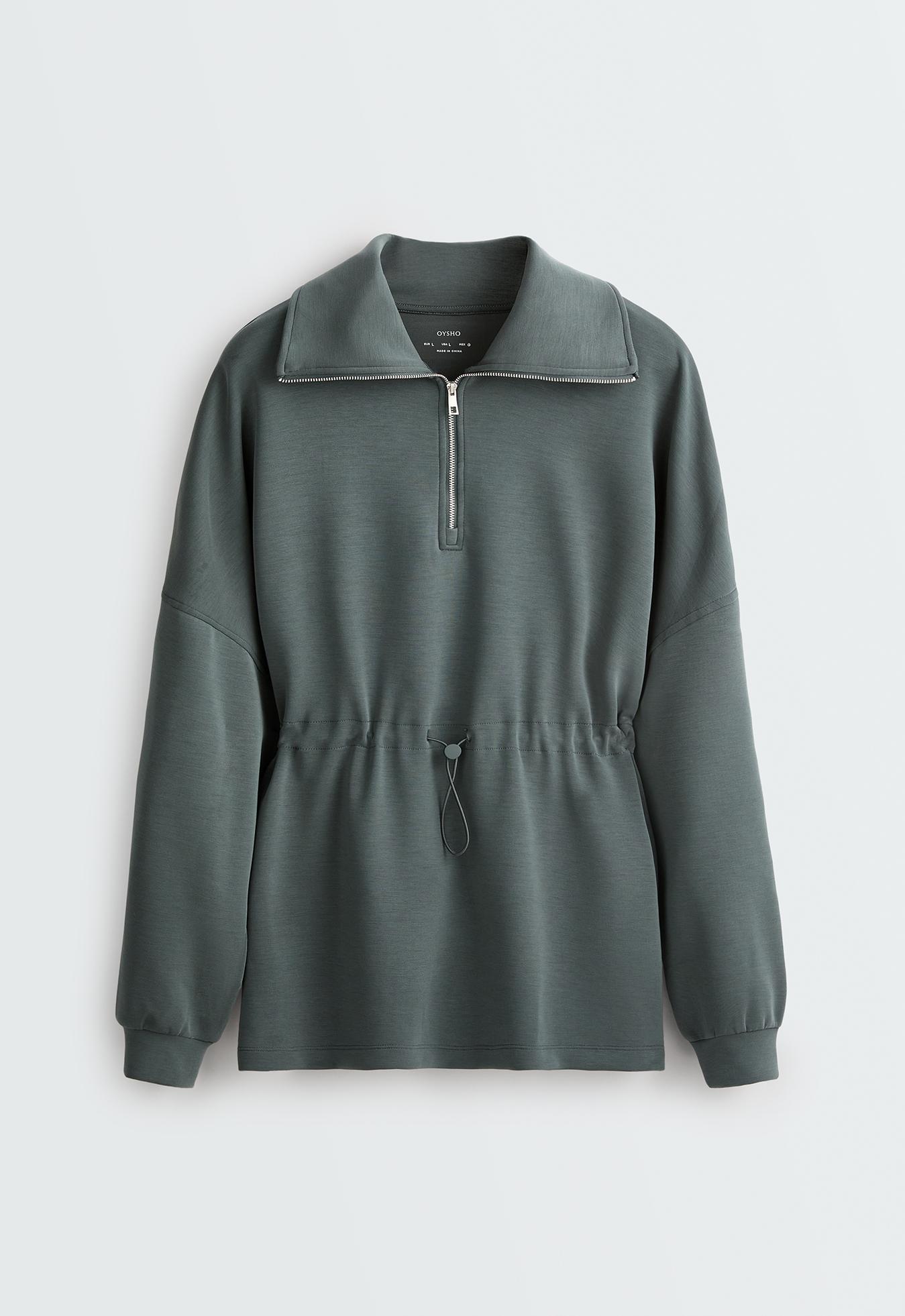 Long high-neck sweatshirt with modal | OYSHO România