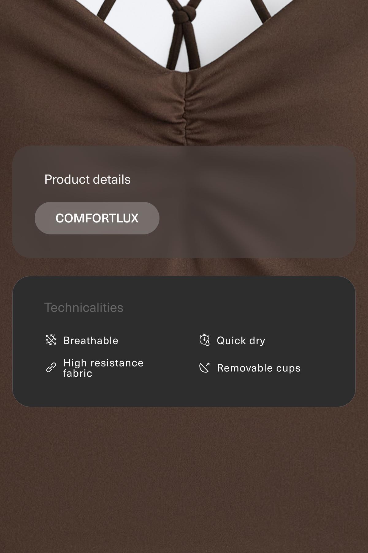 Comfortlux crossover strap tank top — DARK BROWN