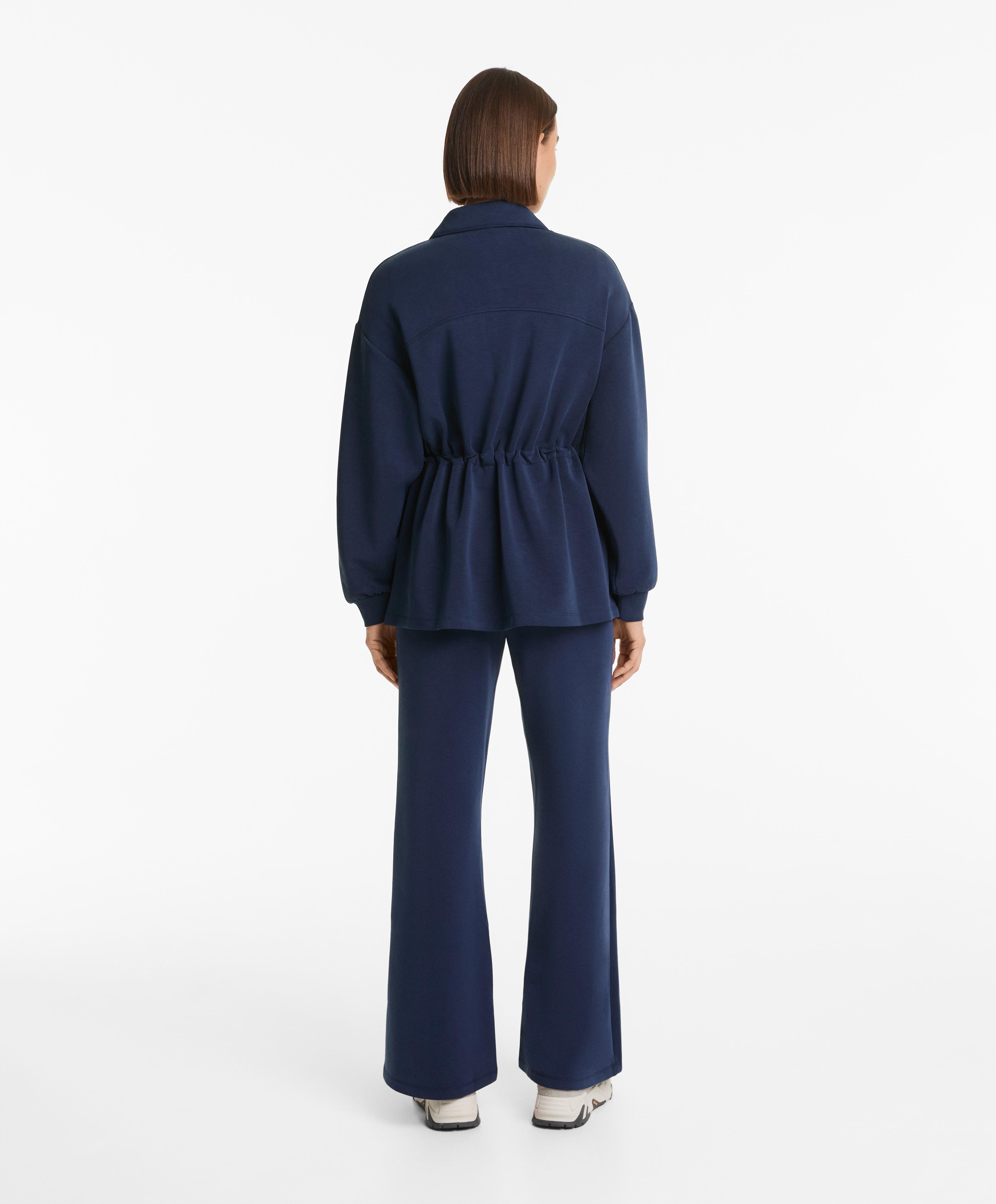 Blue flare tracksuit with brushed modal and crease