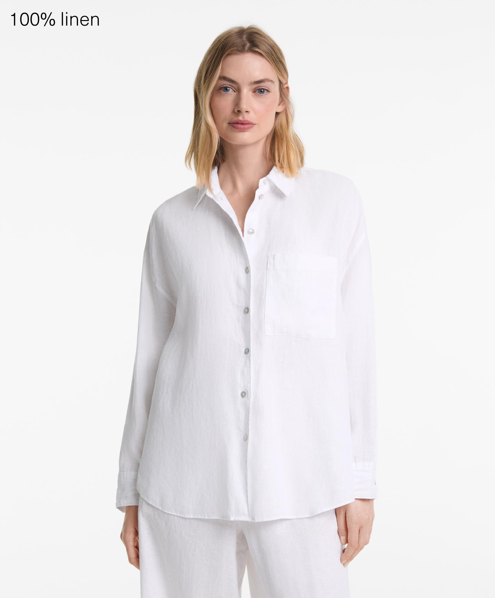 100% linen long-sleeved shirt