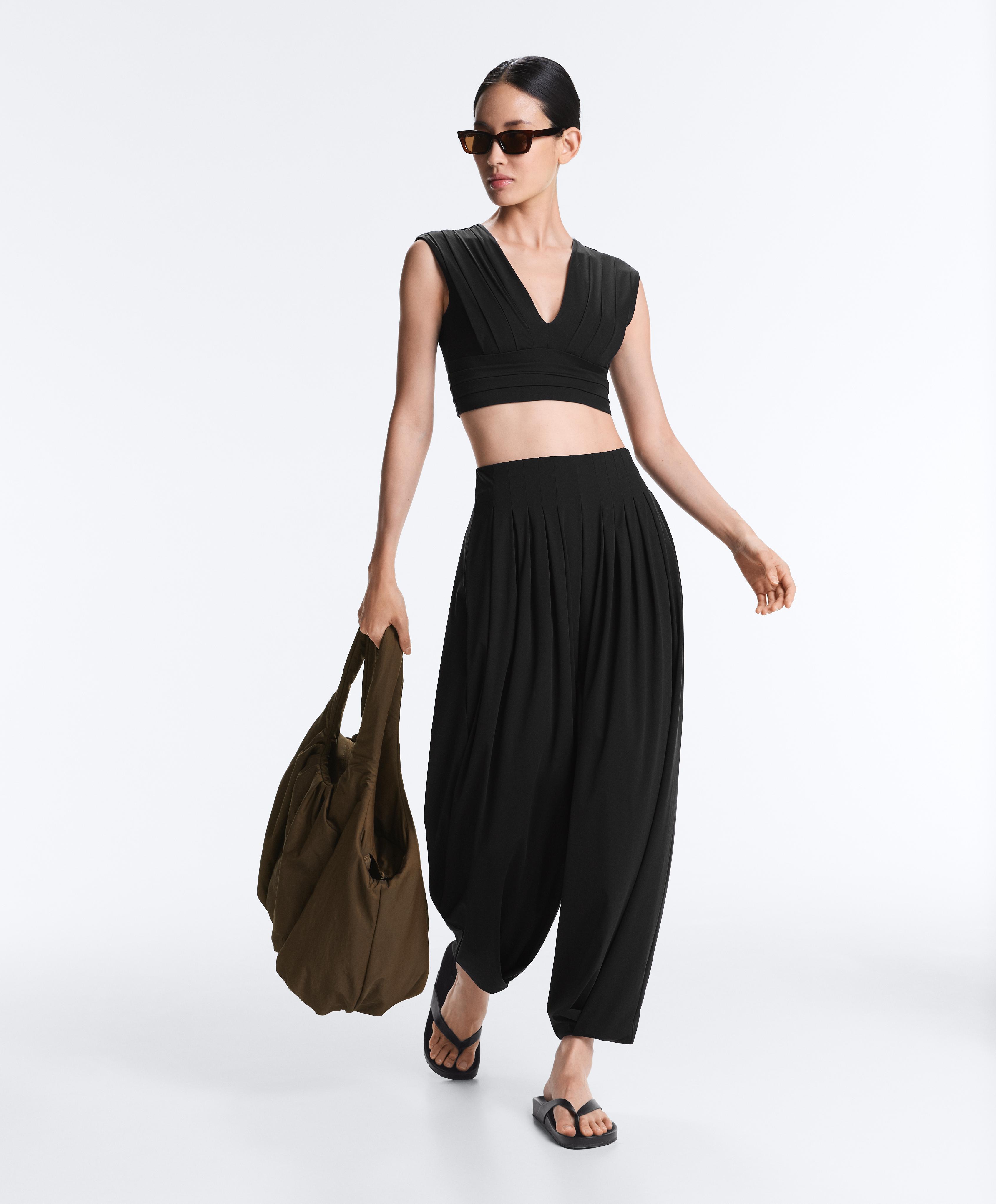 Light Touch long bloomer trousers — BLACK
