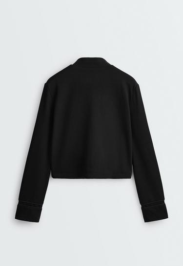 Tuxedo collar cotton jacket — BLACK 7