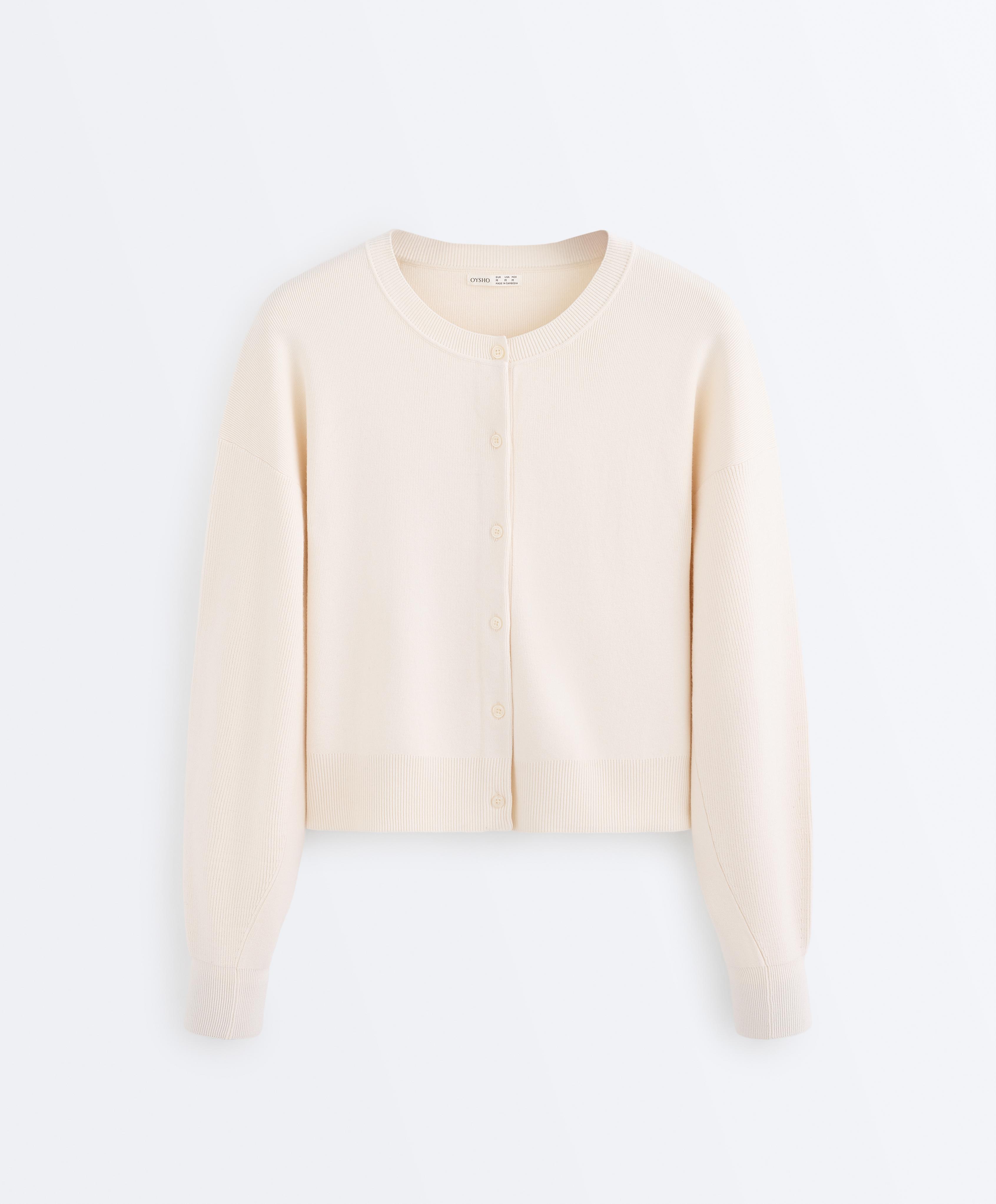 Balloon sleeve knit cardigan Balloon sleeve knit cardigan