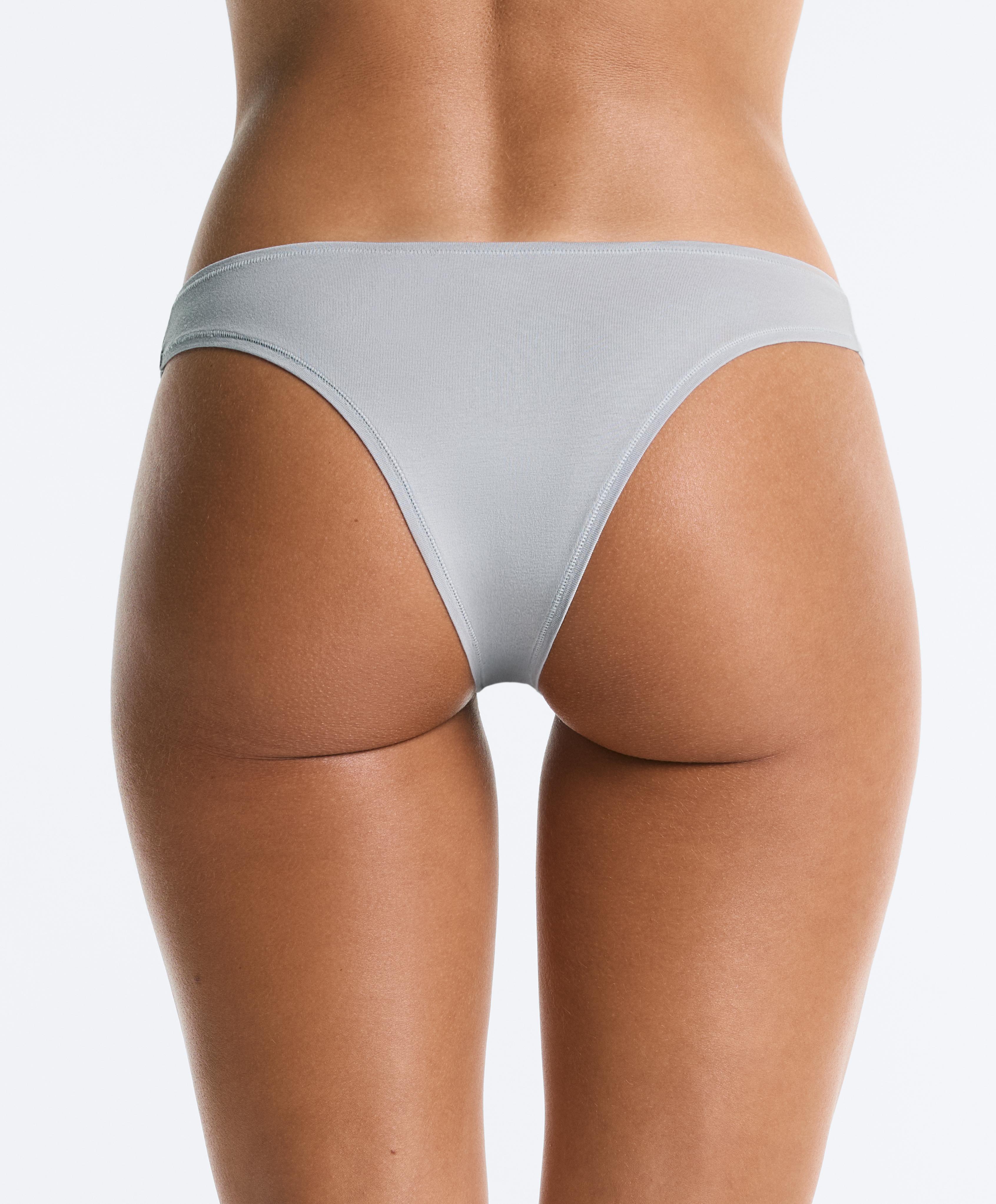 5 cotton blend Brazilian briefs — VANILLA