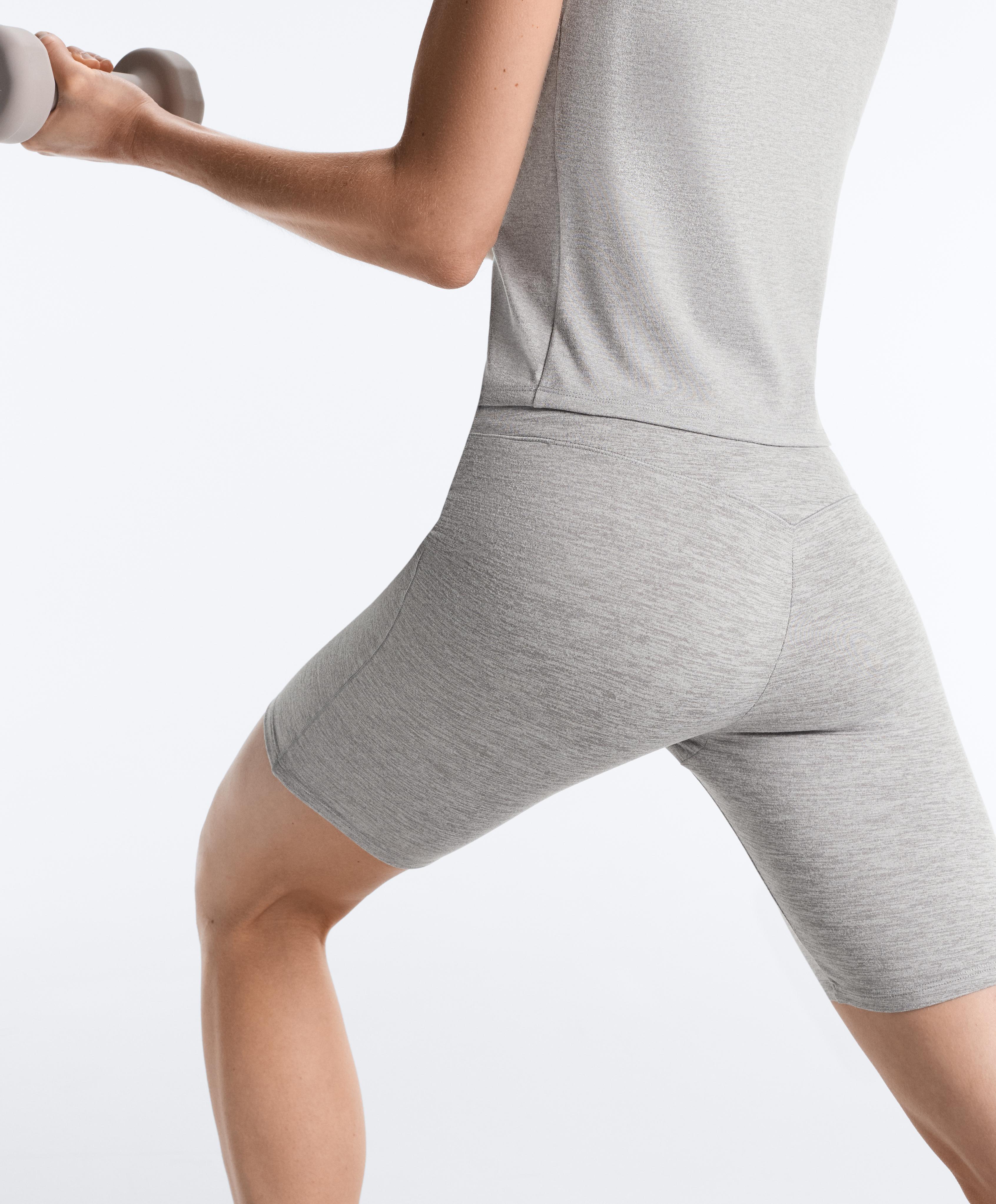 Evermove high-rise 20cm cycle leggings — MID-GREY MELANGE