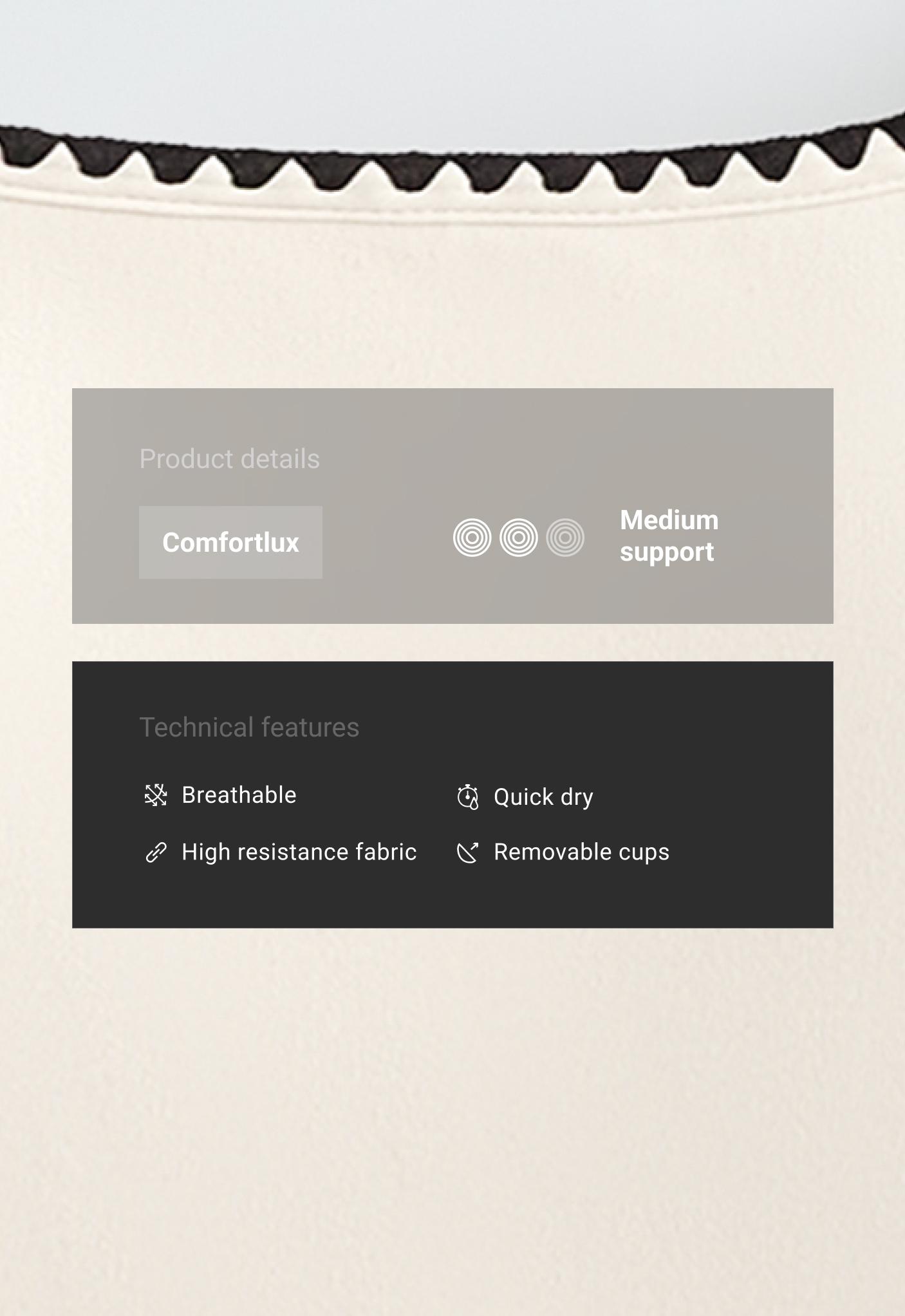 Medium-support Comfortlux sports bra with contrast seams Medium-support Comfortlux sports bra with contrast seams