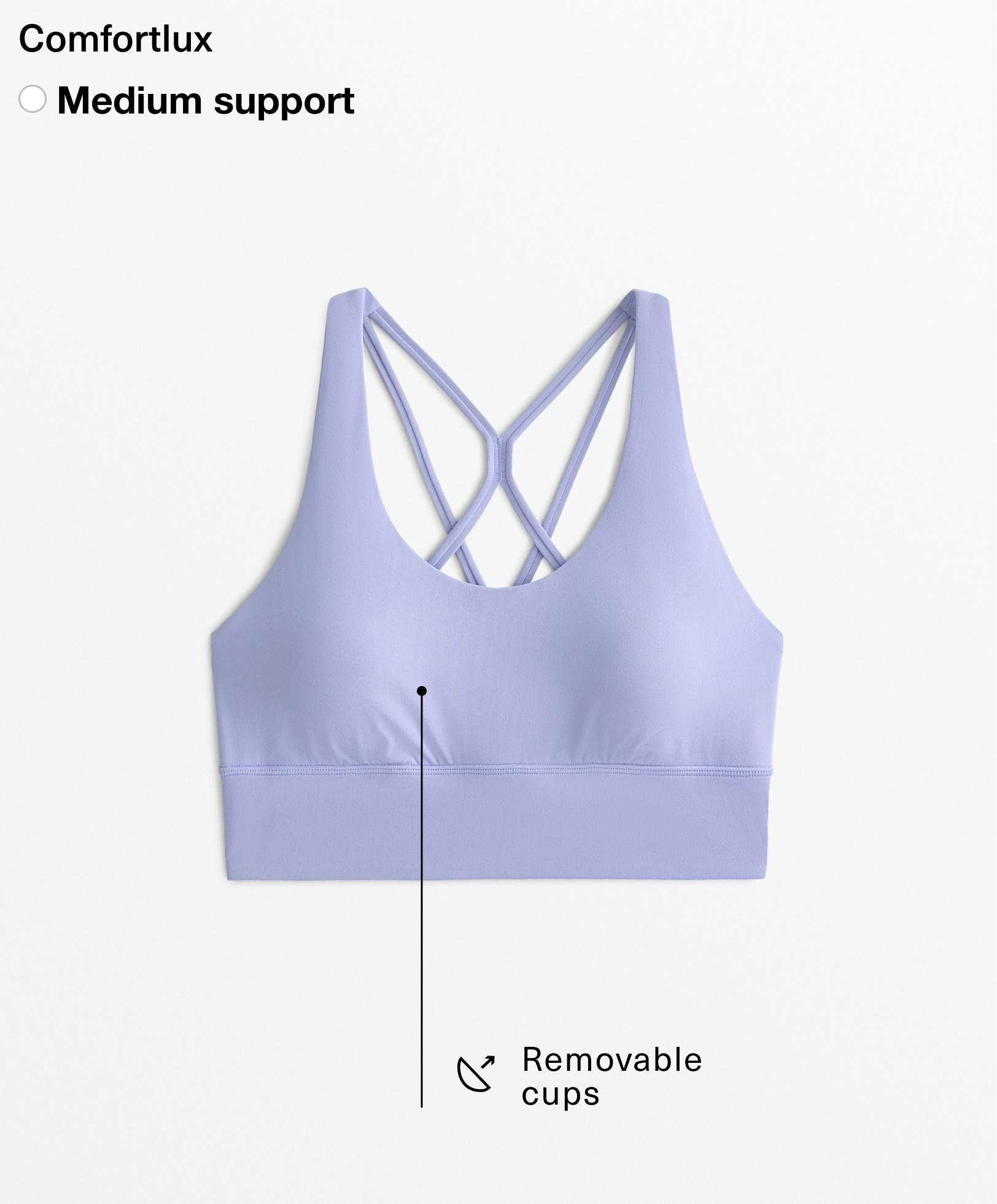 Medium-support comfortlux sports bra with cups